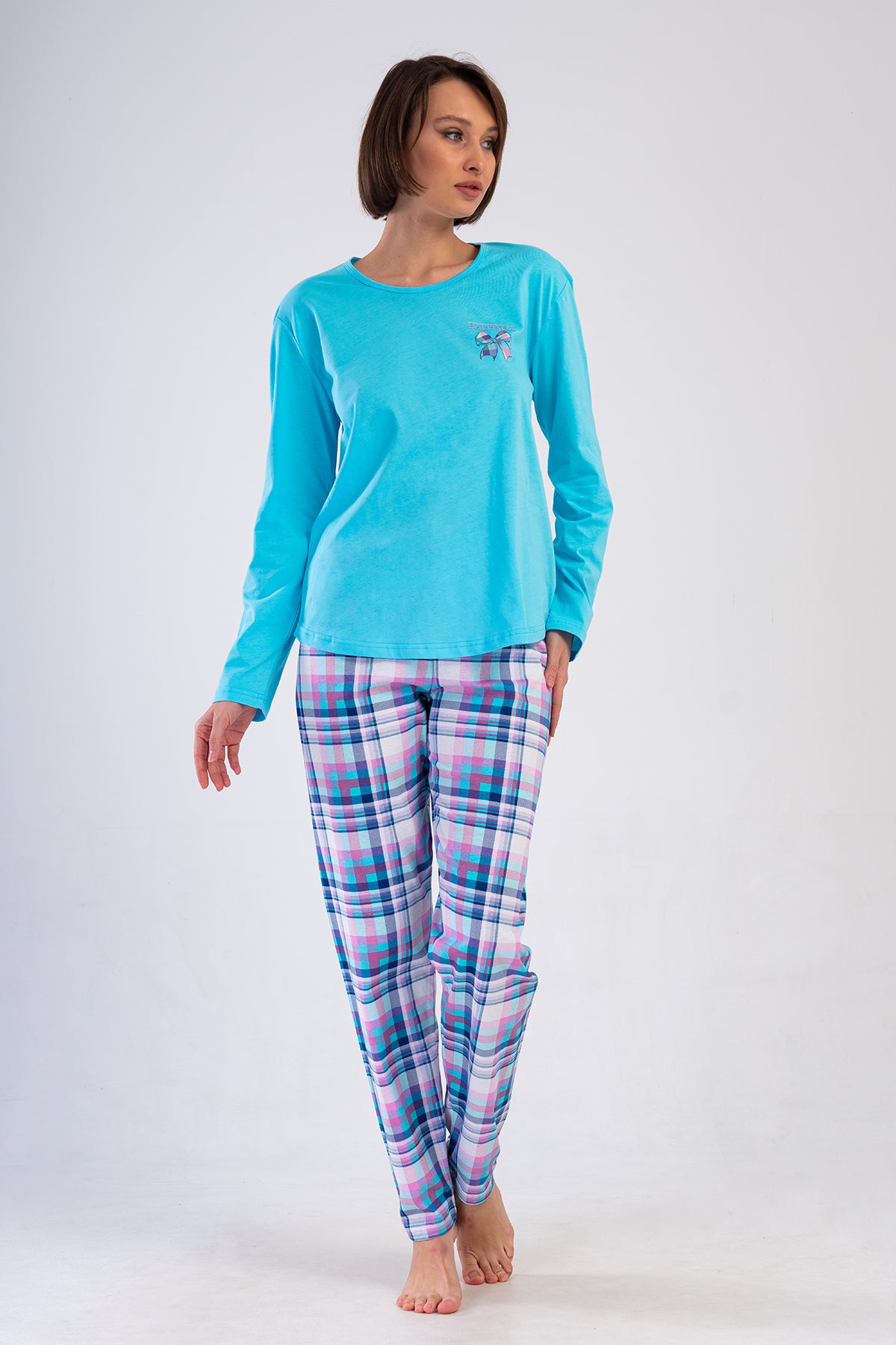 KADIN P.SUPREM O YAKA UZUN KOL ETEGI OVAL PIJAMA TAKIM