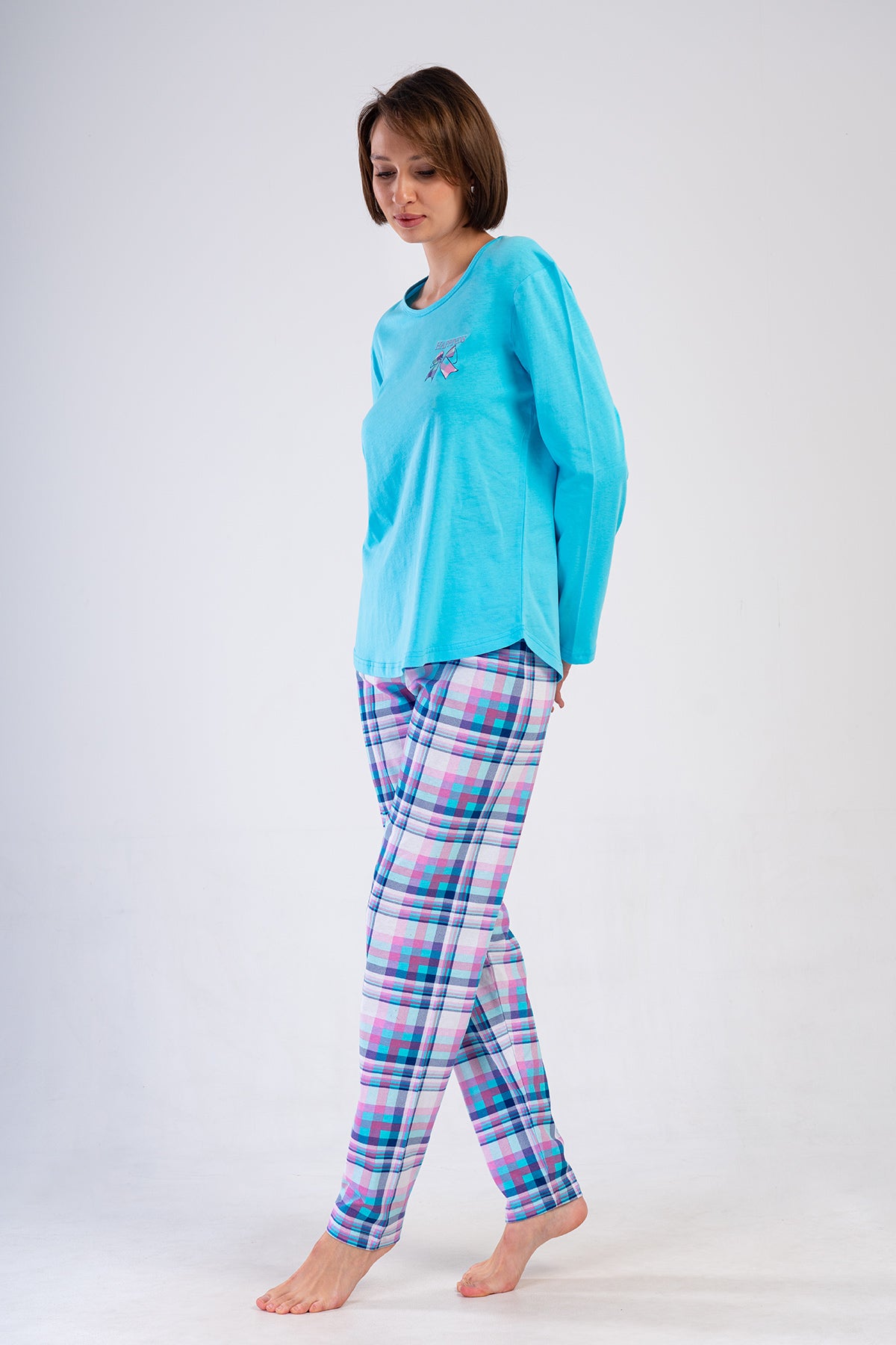 KADIN P.SUPREM O YAKA UZUN KOL ETEGI OVAL PIJAMA TAKIM