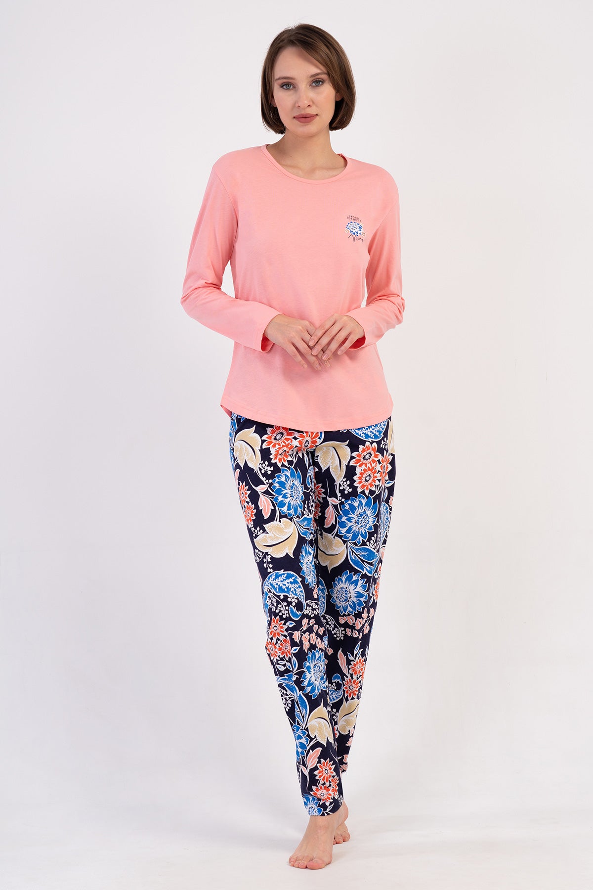 KADIN P.SUPREM O YAKA UZUN KOL ETEGI OVAL PIJAMA TAKIM