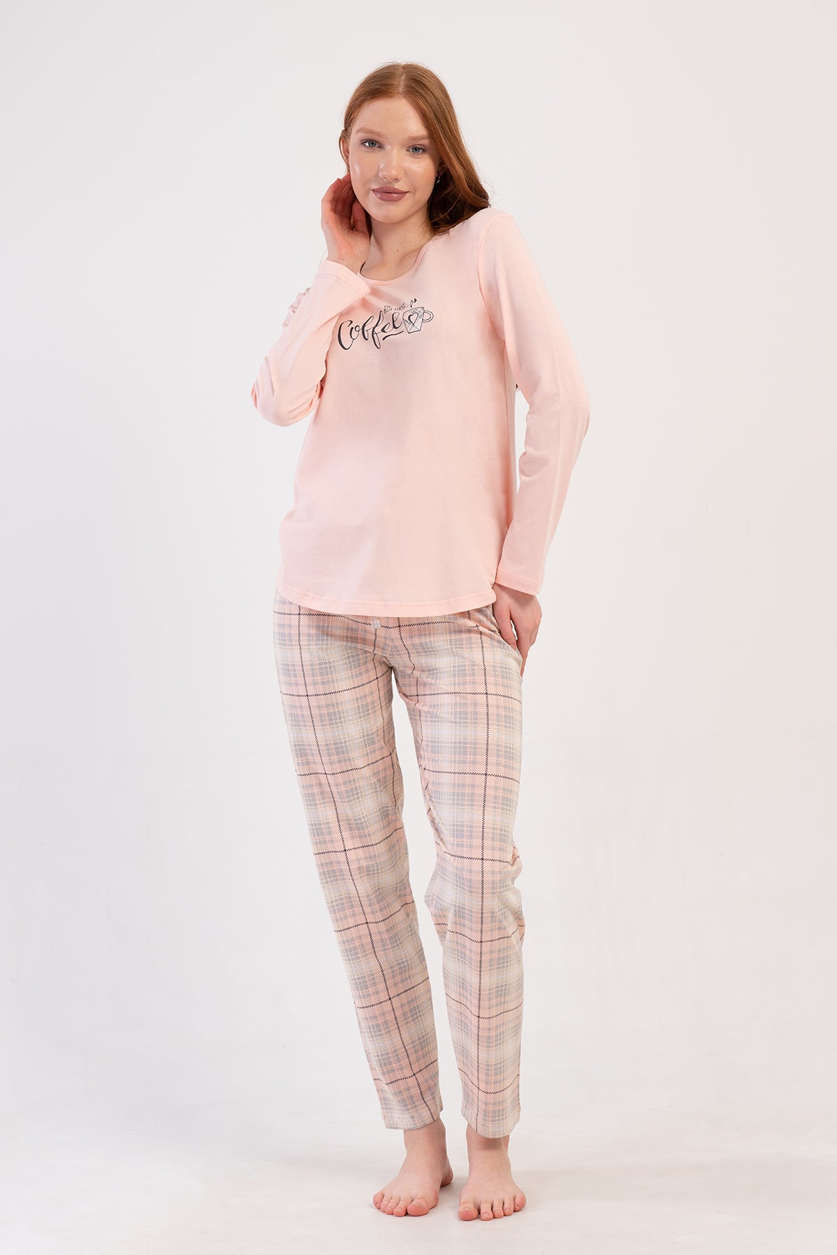 KADIN P.SUPREM O YAKA UZUN KOL ETEGI OVAL PIJAMA TAKIM