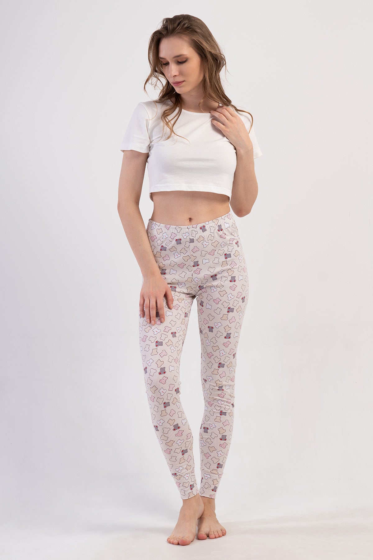 KADIN LYC SUPREM TEK ALT MANSETLI TAYT PIJAMA - BEJ