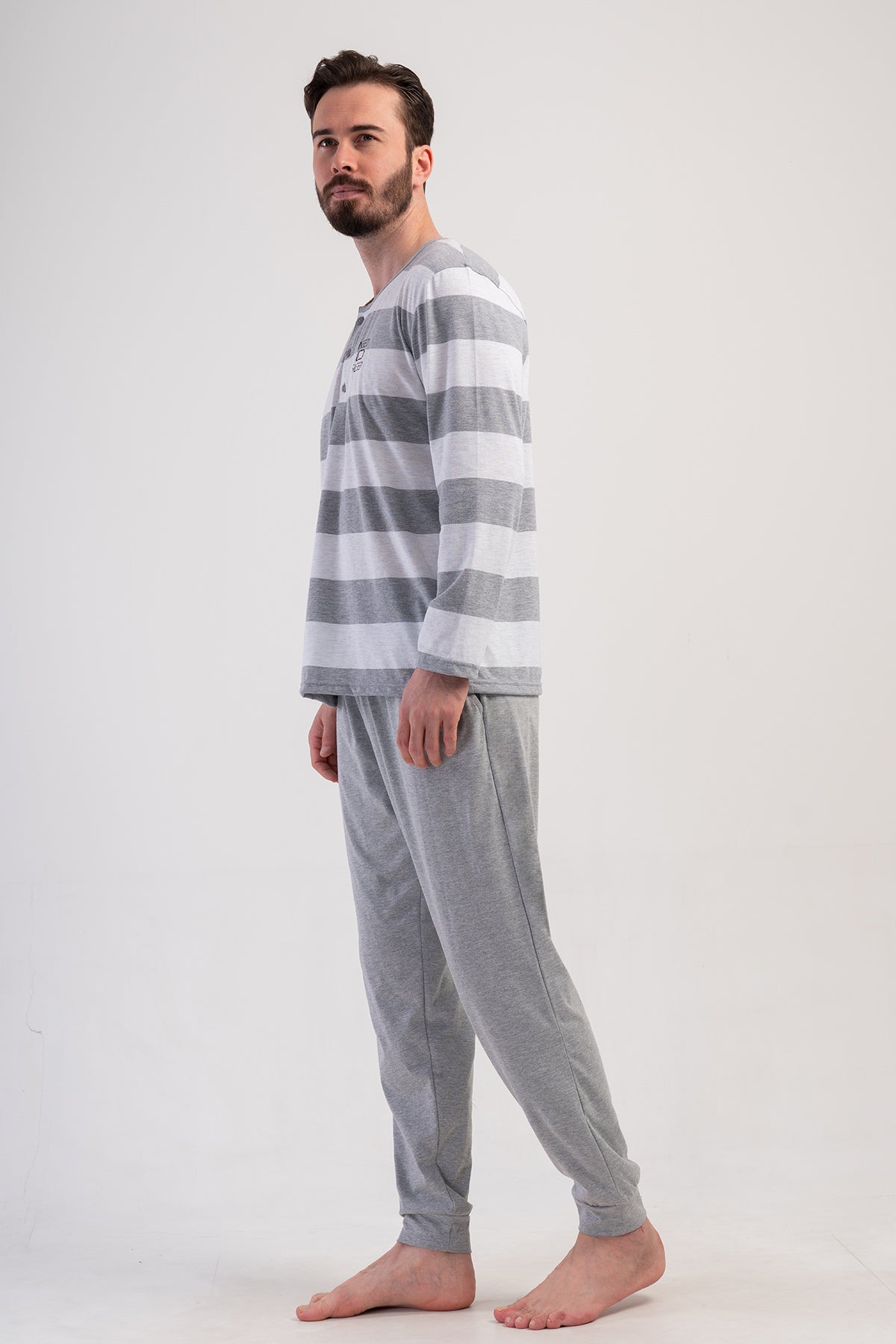 CEPLI ERKEK P.SUPREM PATLI UZUN KOL MANSETLI PIJAMA TAKIM