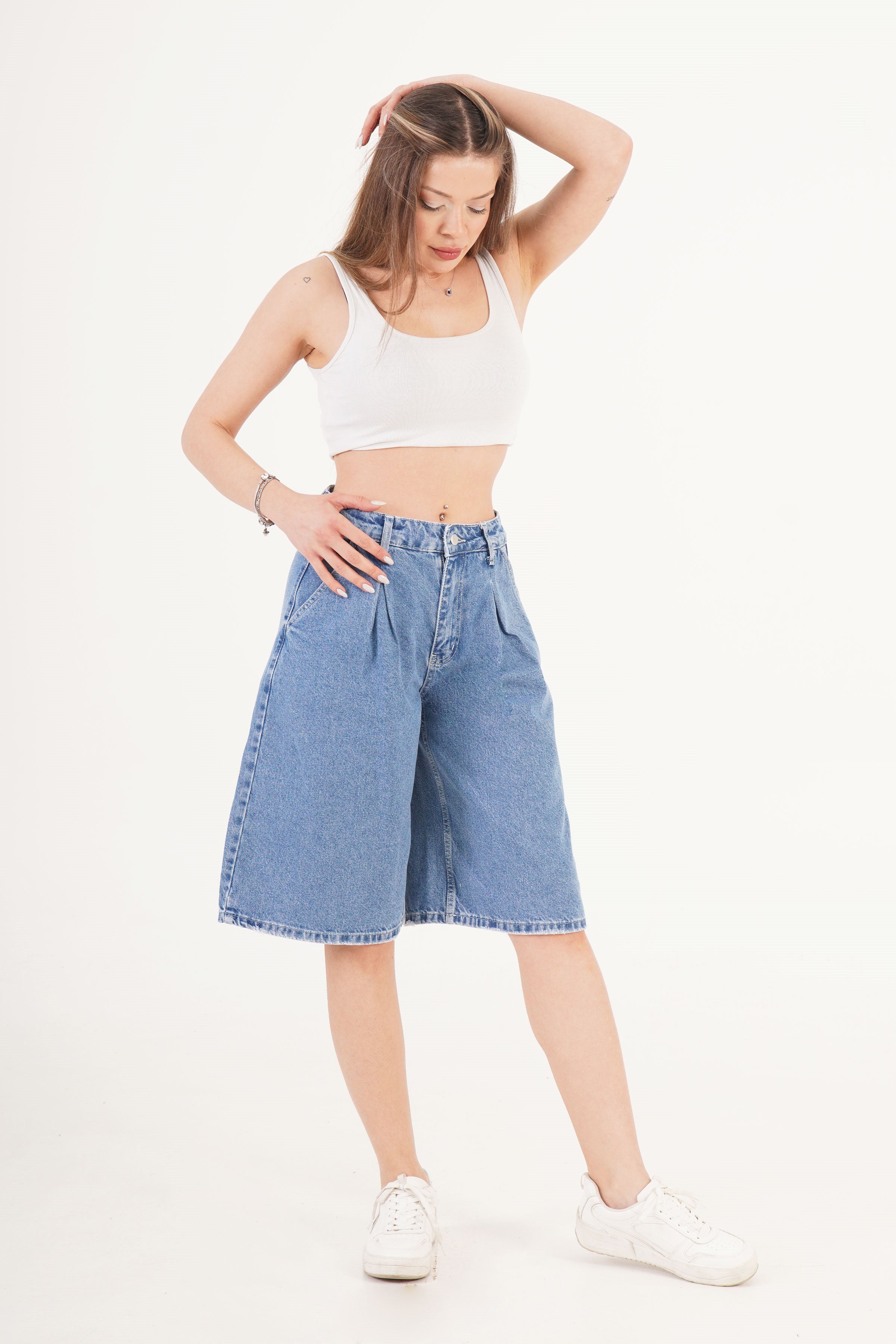 Yüksek Bel Kot Toptan Denim Jorts