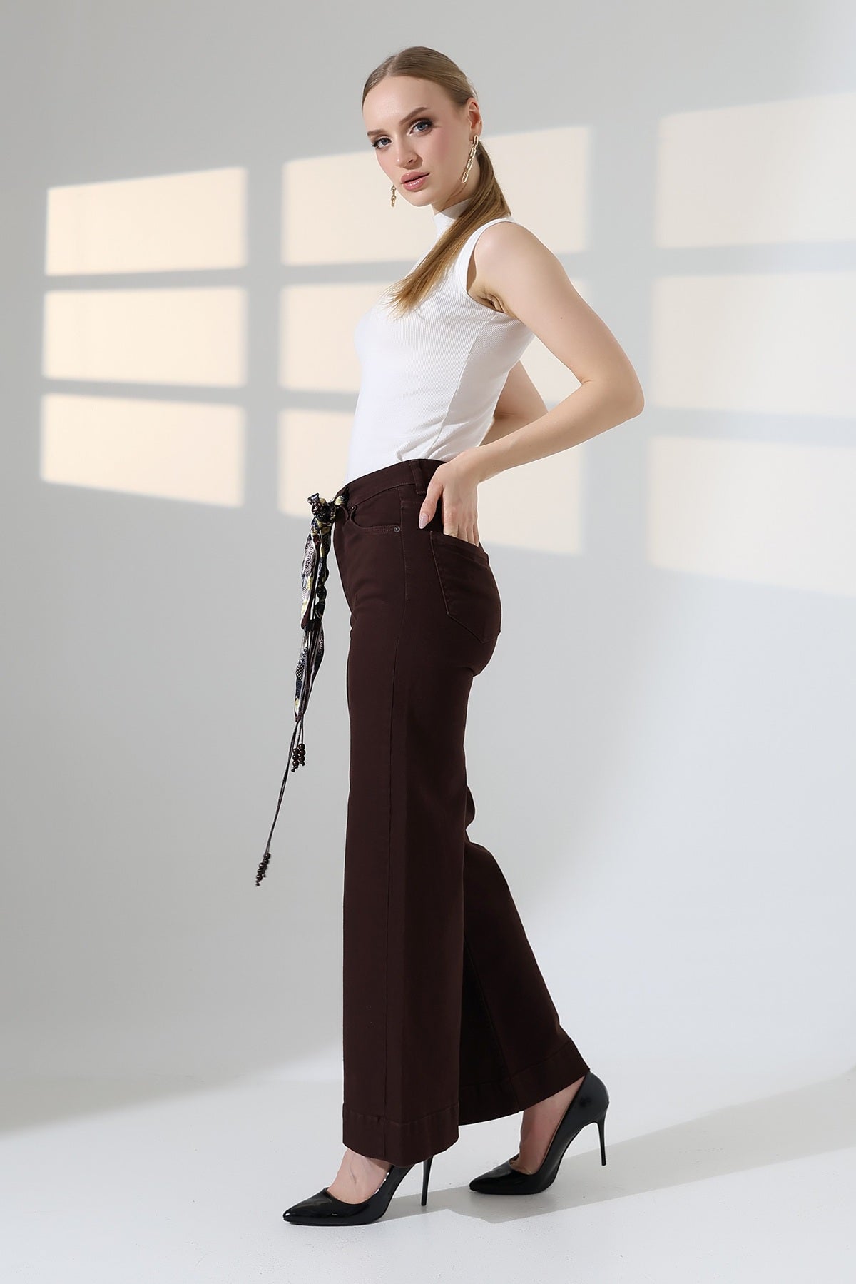 Çımalı Kot Pantolon 7163 - Kahverengi - (27-32) - 4