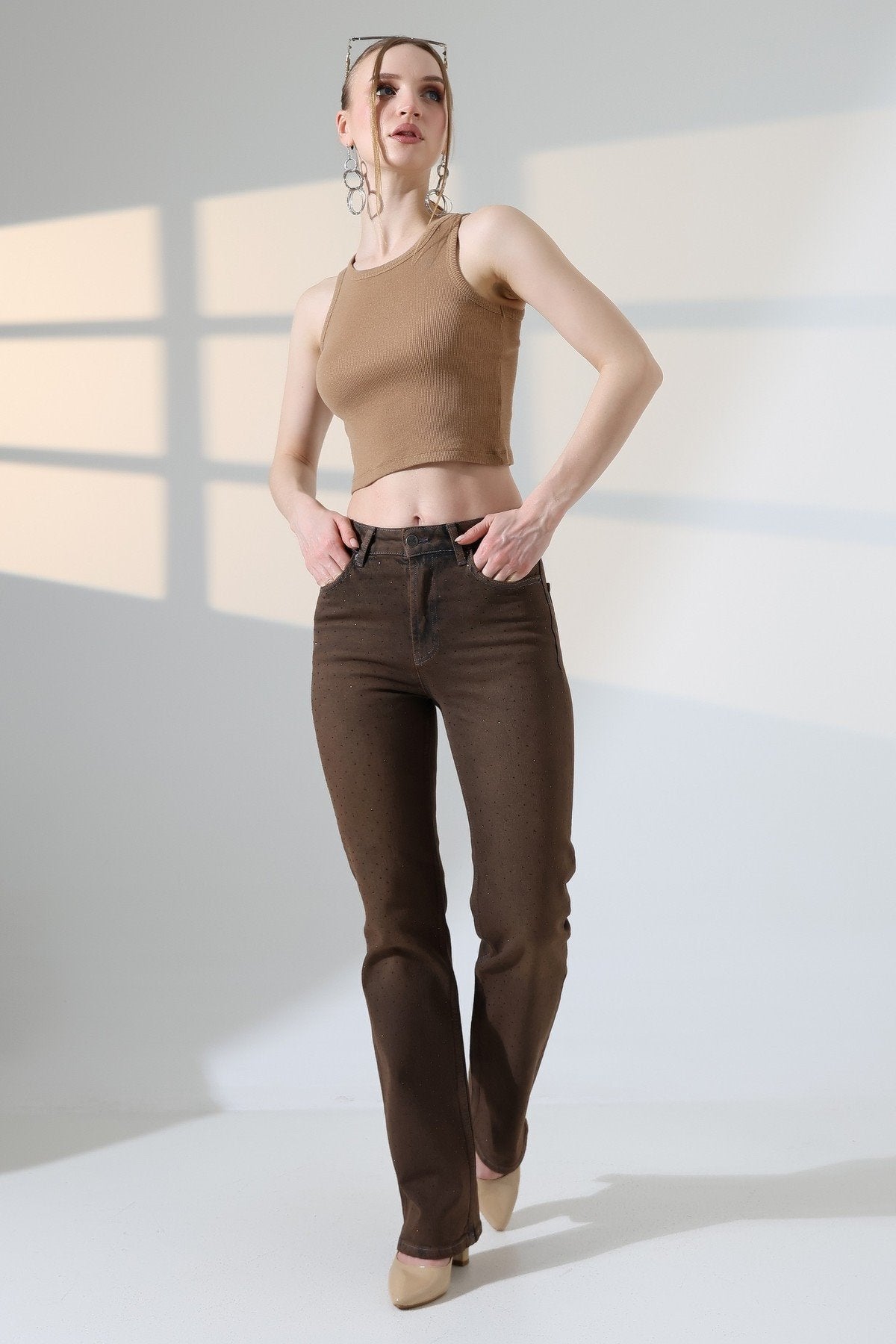 Serpme Taşlı Relax Kot Pantolon 7190