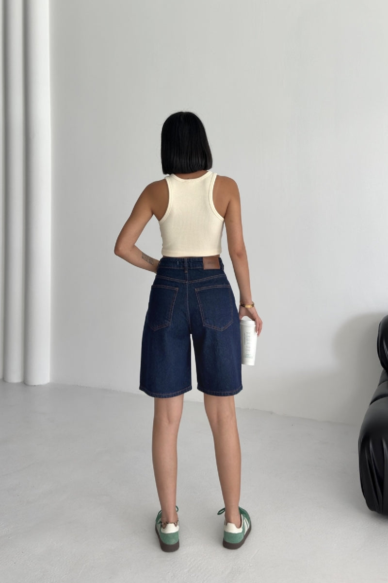 Orta Boy Kot Şort 2001 - Slaplı Lacivert - (36-42-6-2) - 4