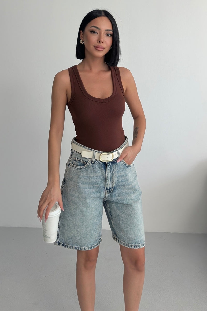 Orta Boy Kot Şort 2001 - Açık Mavi ve Tintli - (36-42-6-2) - 4