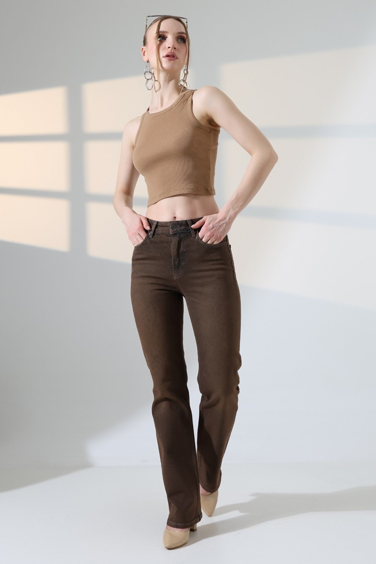 Serpme Taşlı Relax Kot Pantolon 7190