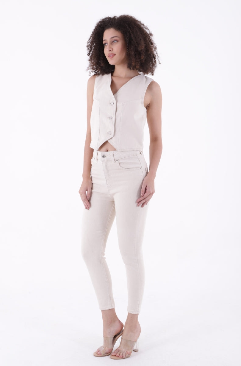 Kısa Boy Skinny Kot Pantolon 810 - Naturel - (28-33) - 4