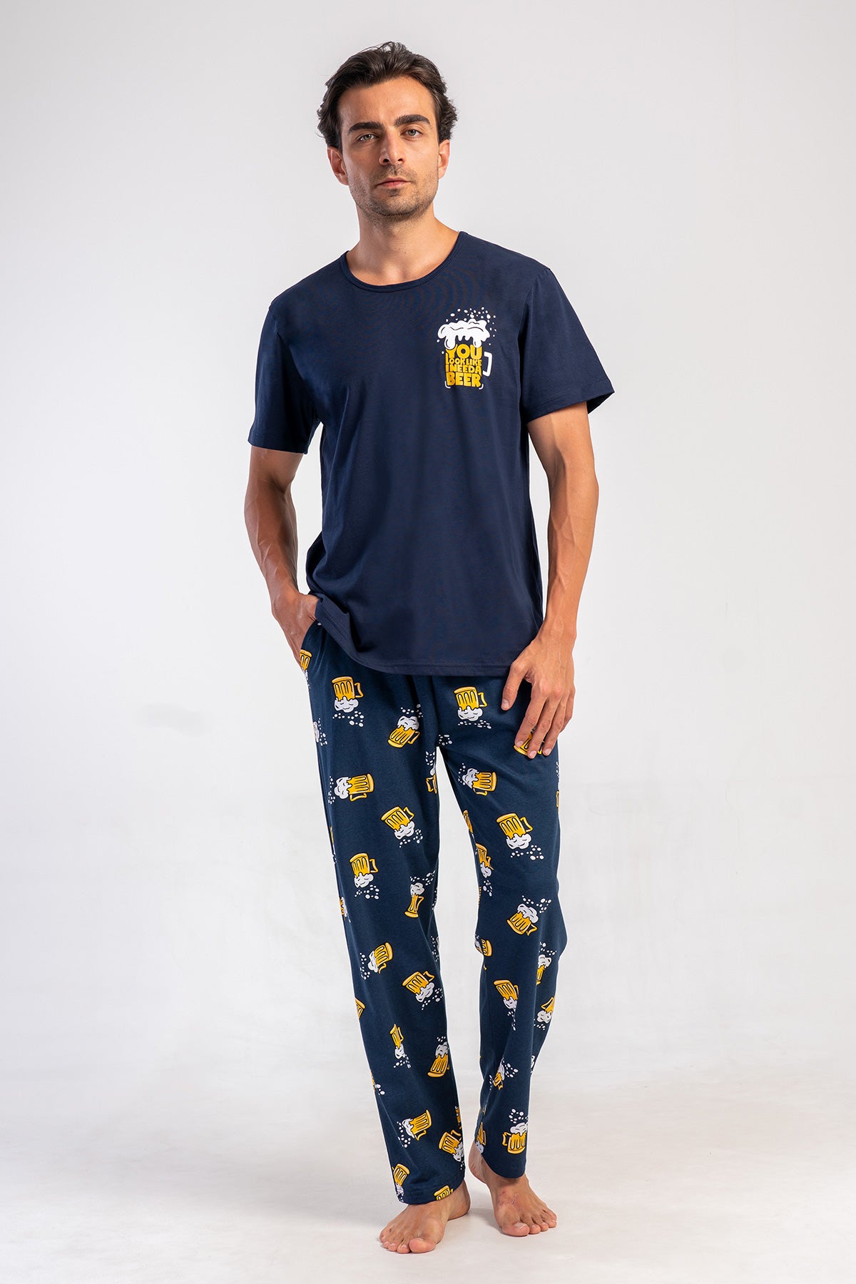 CEPLI ERKEK P.SUPREM O YAKA KISA KOL PIJAMA TAKIM