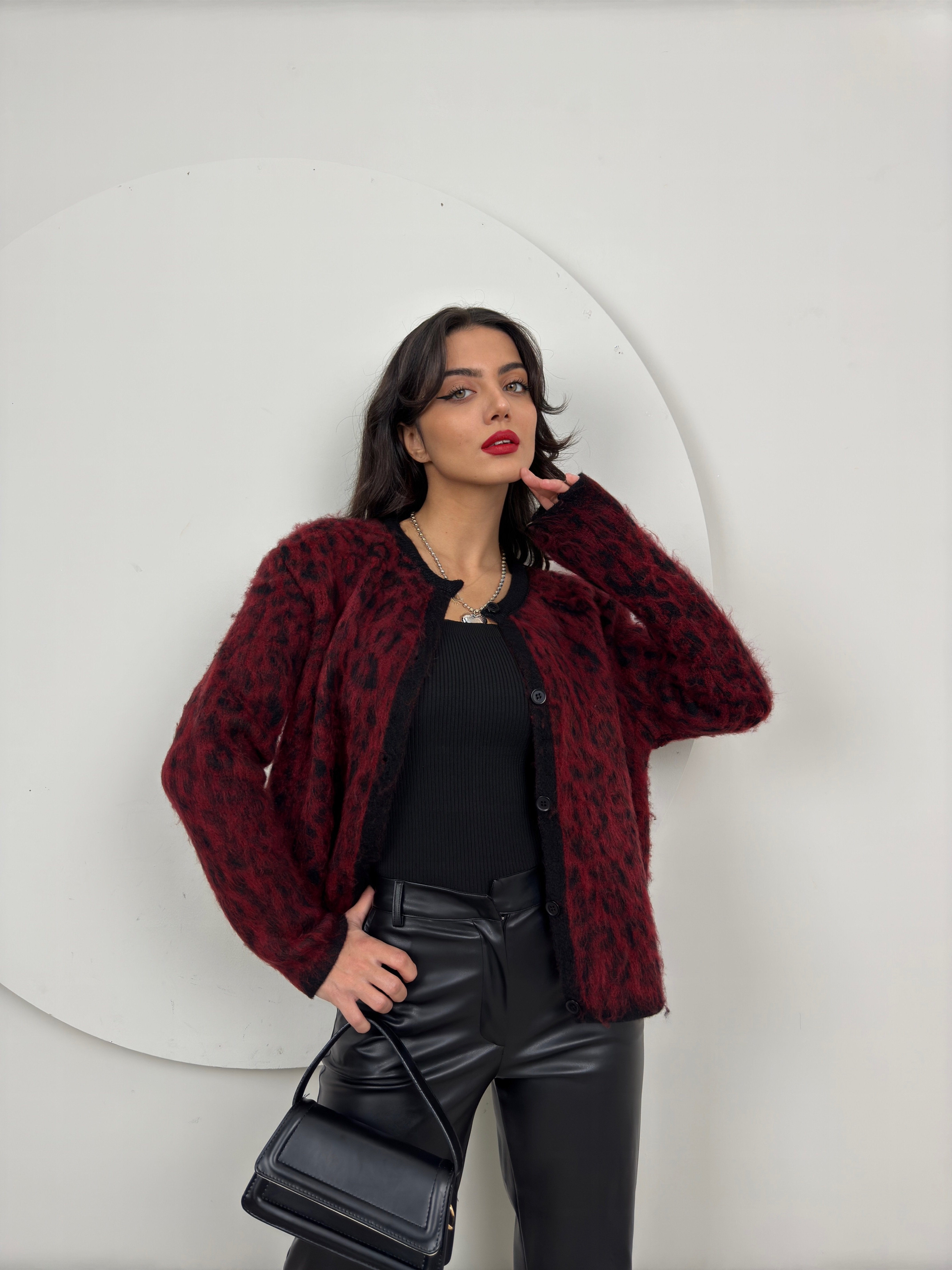 5017 LEOPAR DESEN TRİKO HIRKA