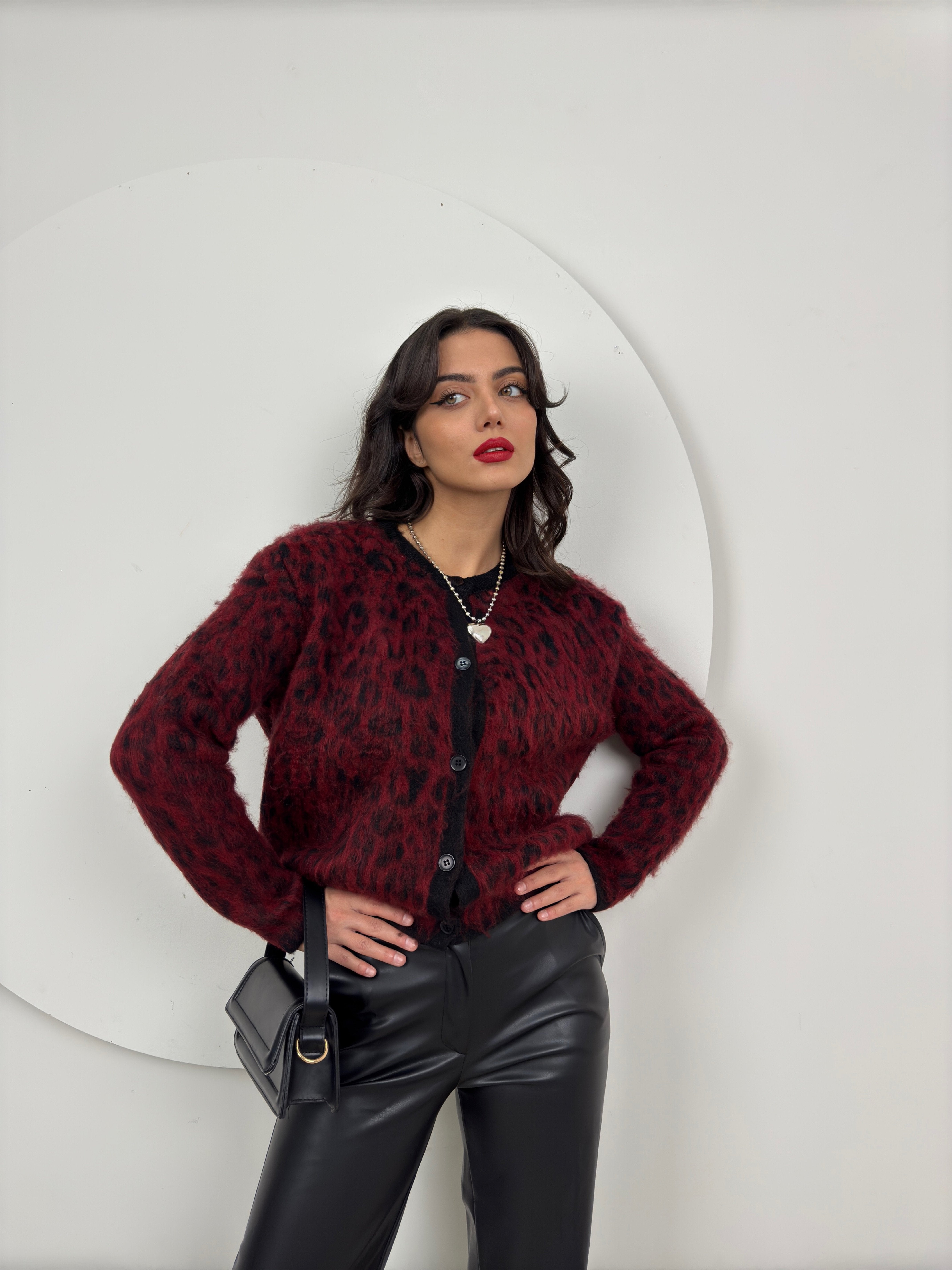 5017 LEOPAR DESEN TRİKO HIRKA