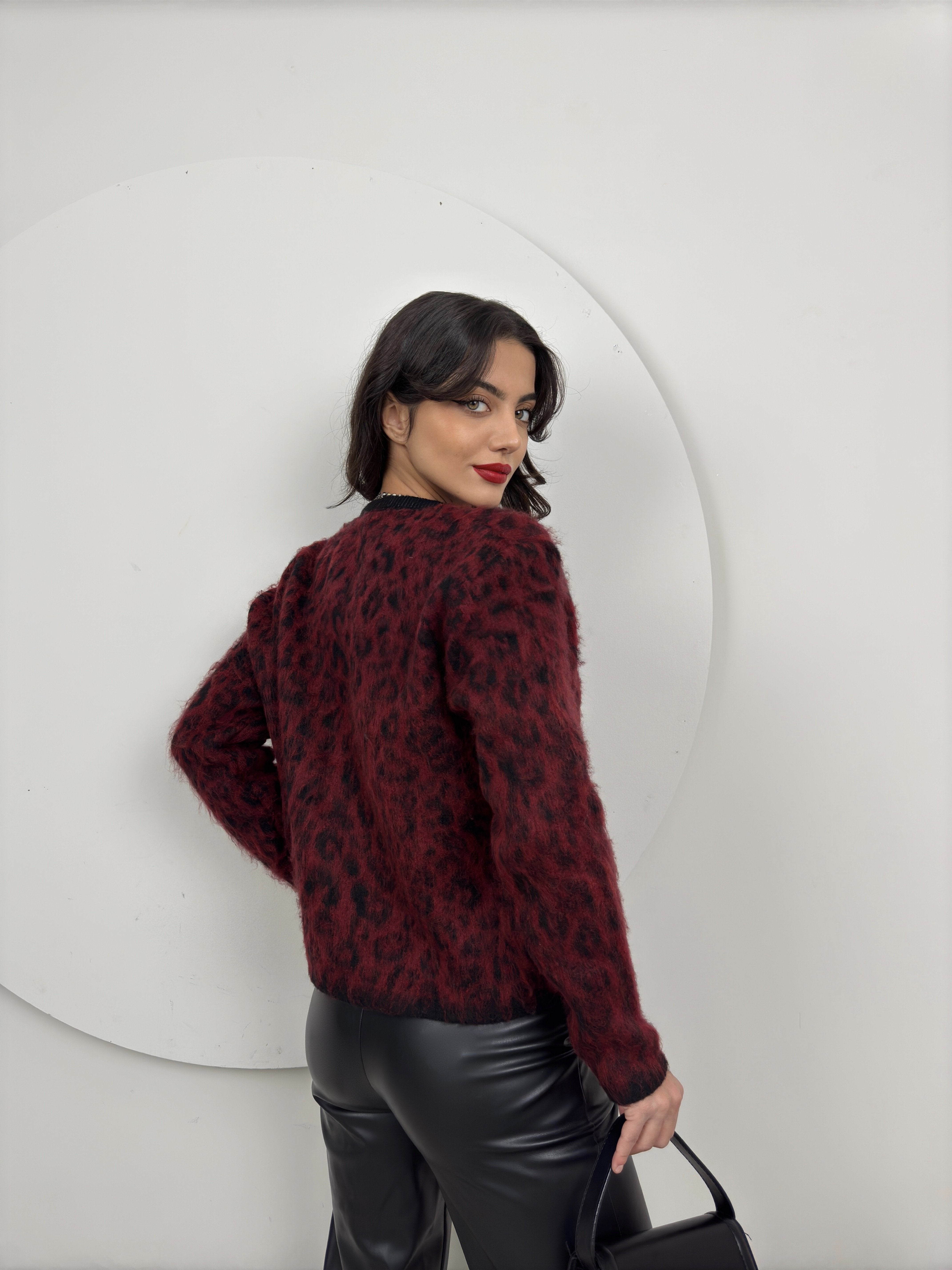 5017 LEOPAR DESEN TRİKO HIRKA