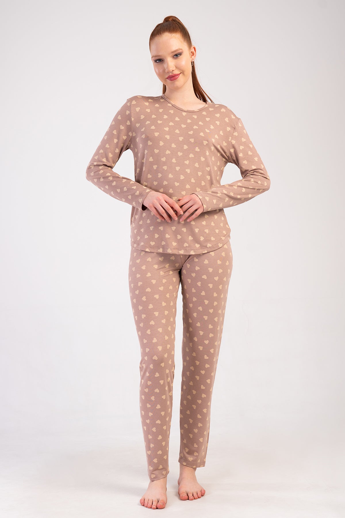 KADIN LYC VISCON XXL O YAKA UZUN KOL ETEGI OVAL PIJAMA TAKIM