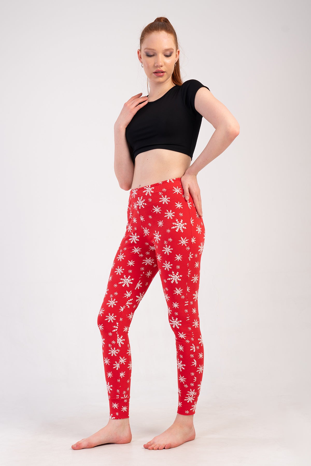 KADIN LYC SUPREM MANSETLI TEK ALT TAYT PIJAMA - YENI KIRMIZI
