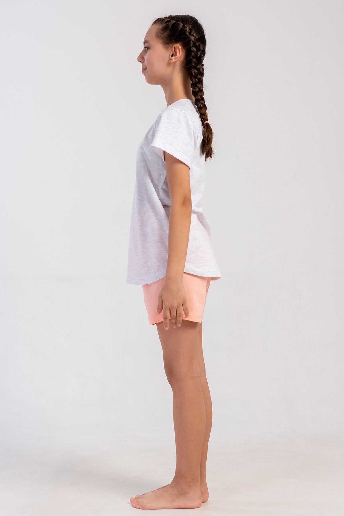 KIZ COCUK P.SUPREM O YAKA KISA KOL ETEGI OVAL SORT TAKIM(1-2/7-8) - SOFT PINK