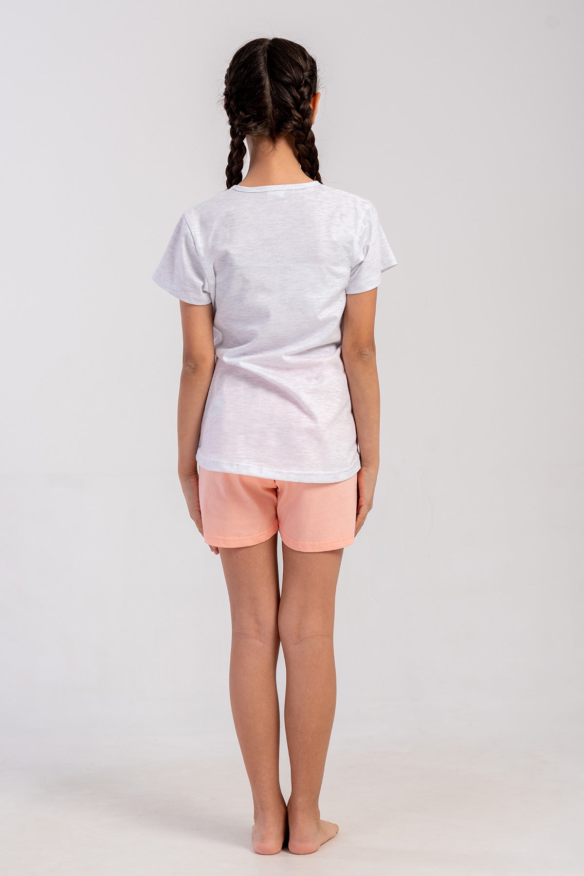 KIZ COCUK P.SUPREM O YAKA KISA KOL ETEGI OVAL SORT TAKIM(1-2/7-8) - SOFT PINK