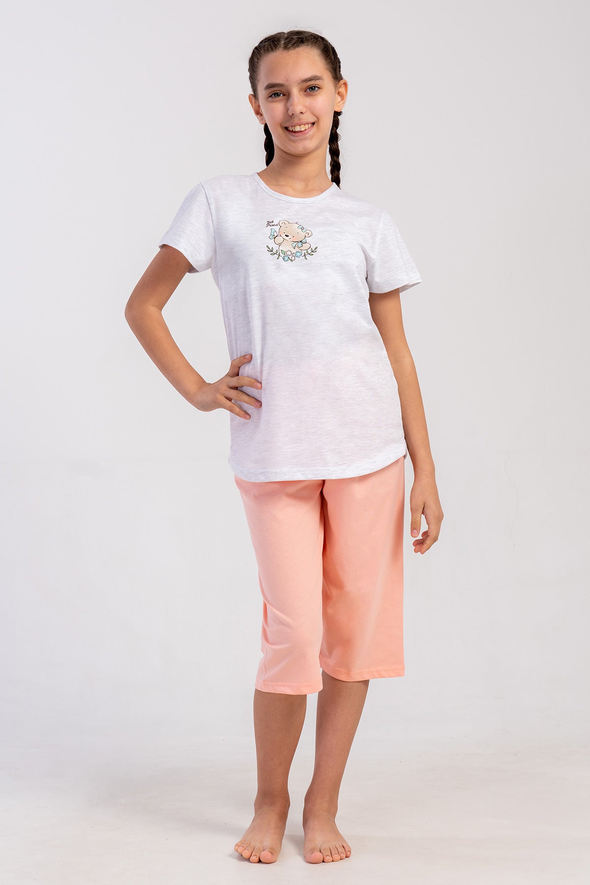 KIZ COCUK P.SUPREM O YAKA KISA KOL ETEGI OVAL KAPRI TAKIM(1-2/7-8) - SOFT PINK