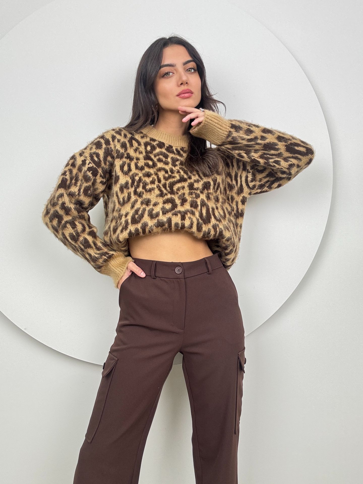 5023 LEOPAR DESEN KAZAK