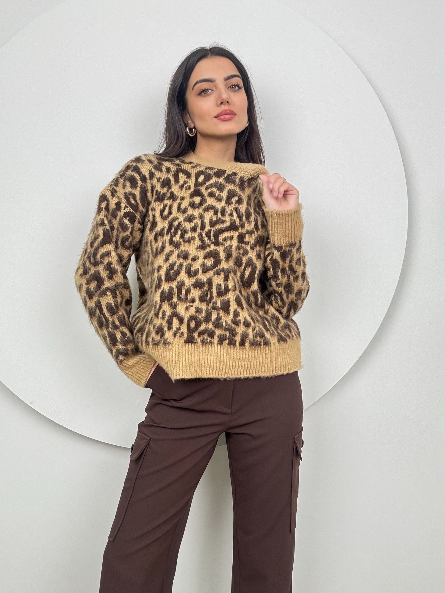 5023 LEOPAR DESEN KAZAK