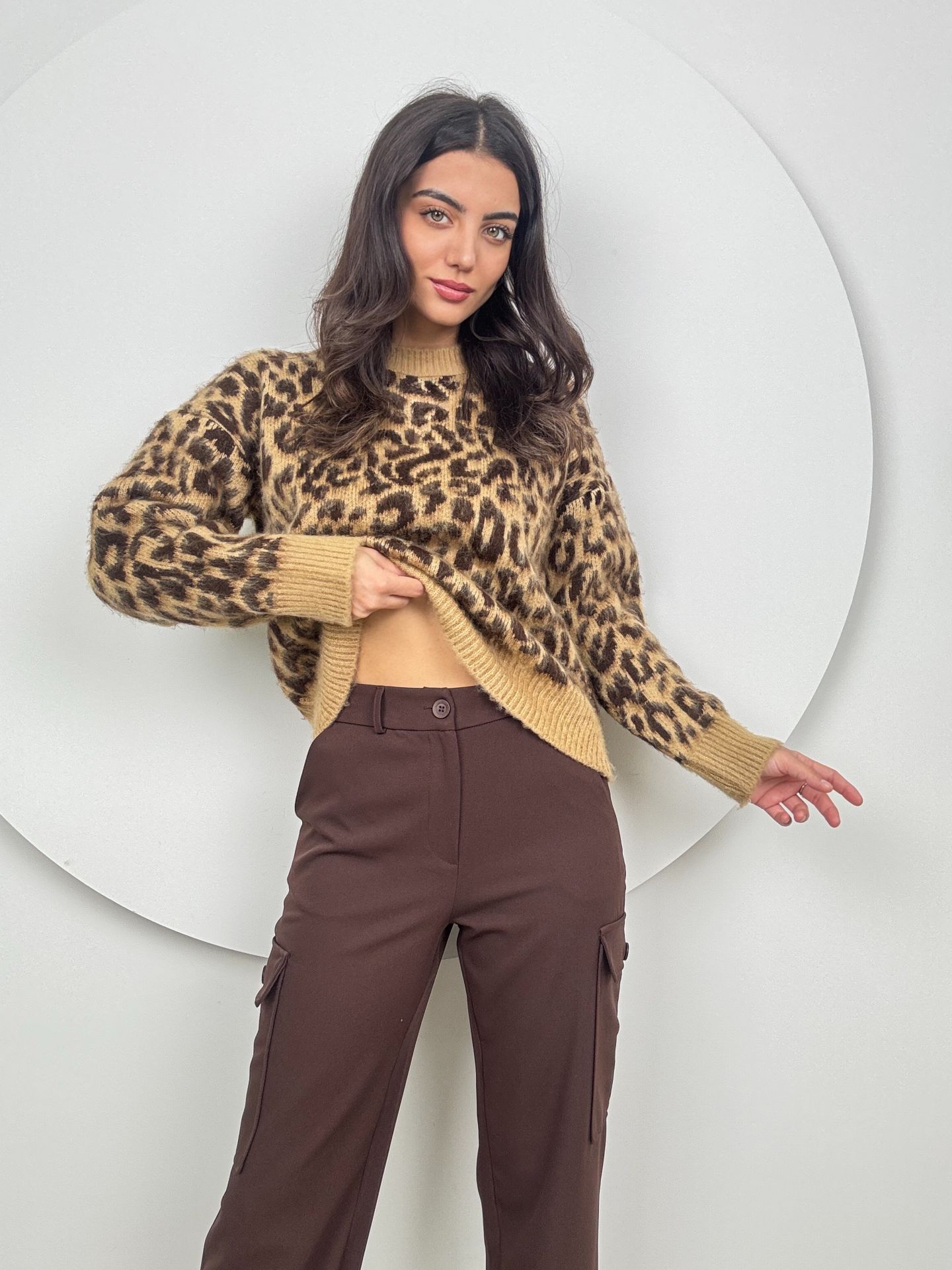 5023 LEOPAR DESEN KAZAK
