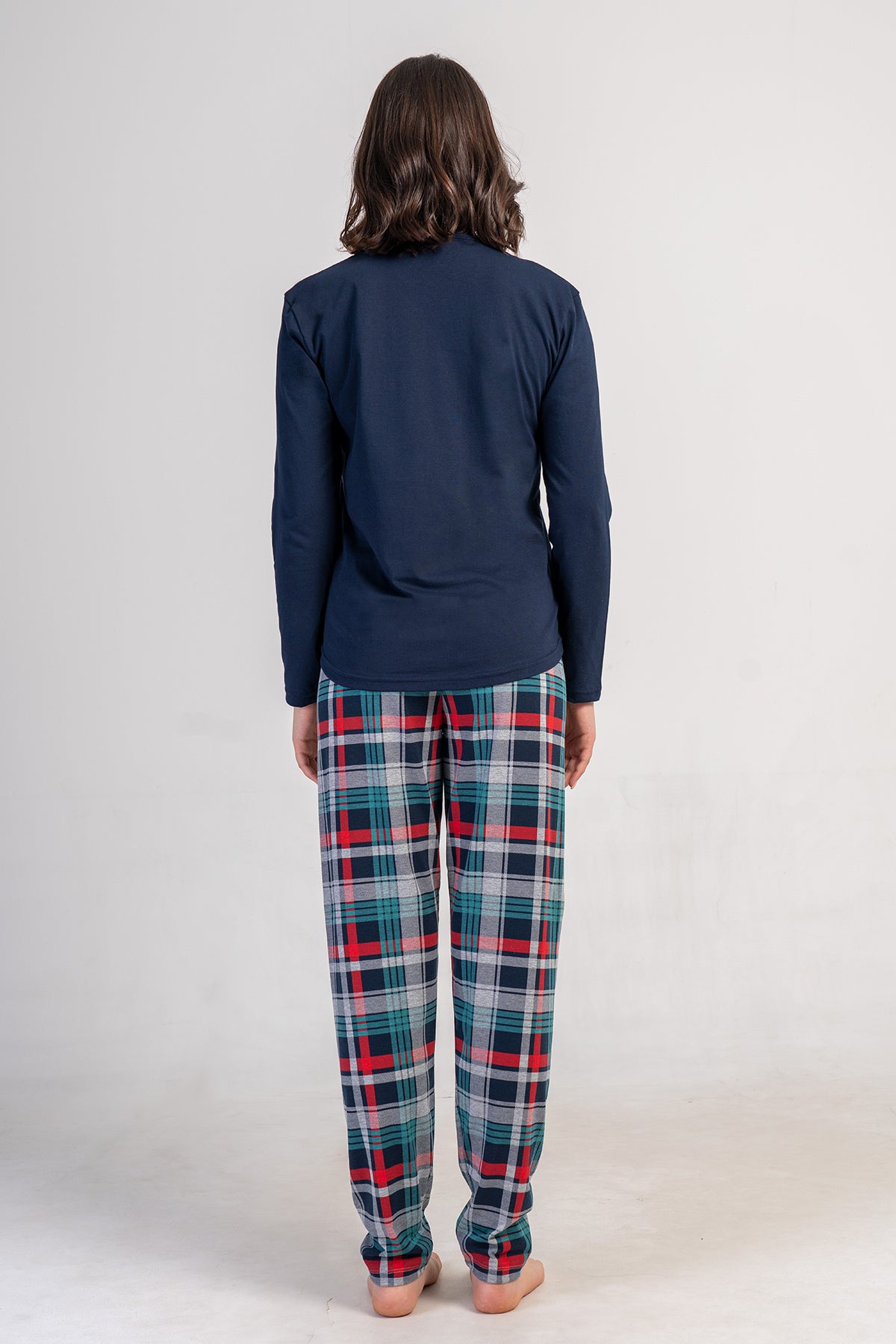 KADIN LYC SUPREM O YAKA UZUN KOL ETEGI OVAL PIJAMA TAKIM - Y.LACIVERT