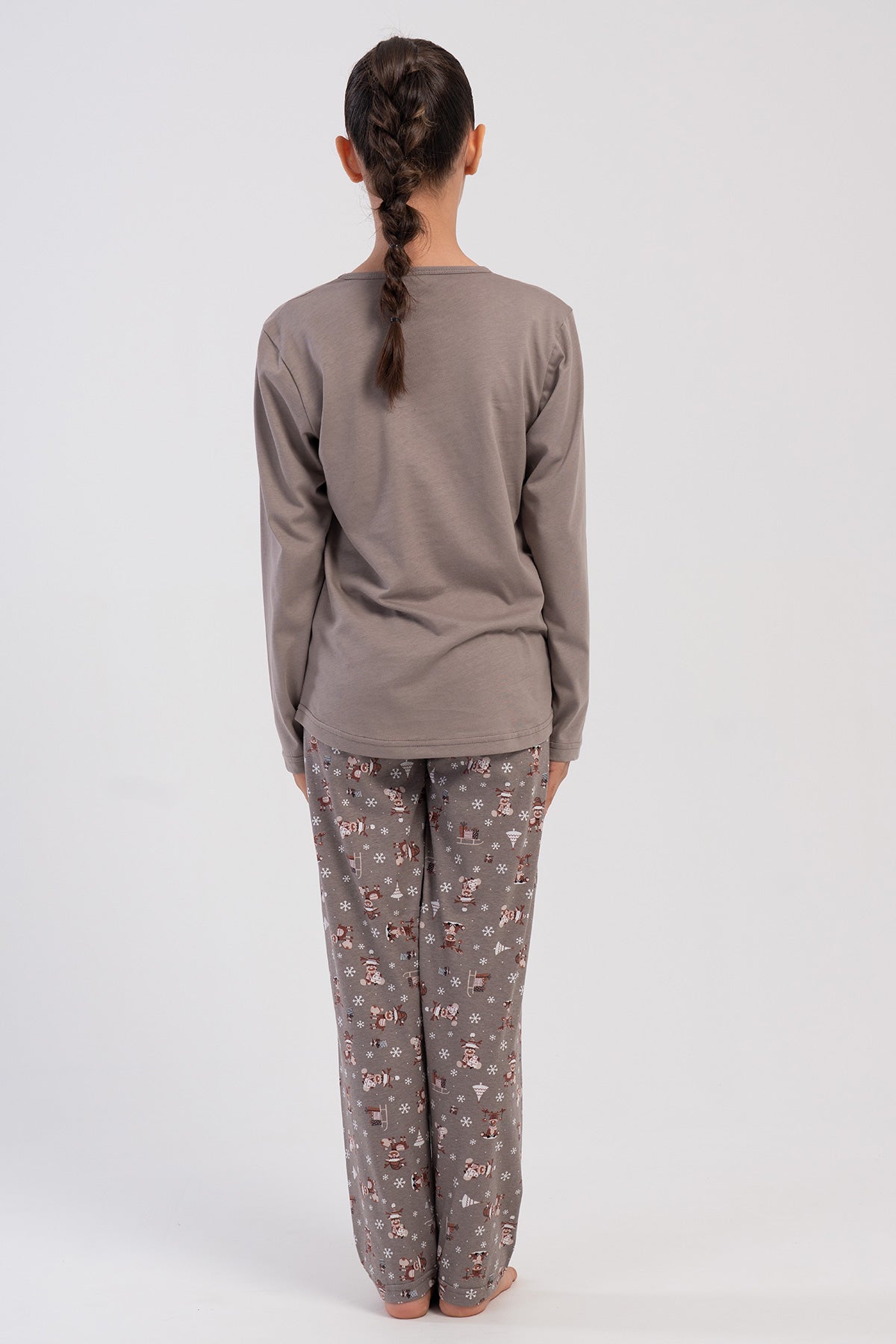 KIZ COCUK P.SUPREM O YAKA UZUN KOL ETEGI OVAL PIJAMA TAKIM(5-6/13-14) - BEJ