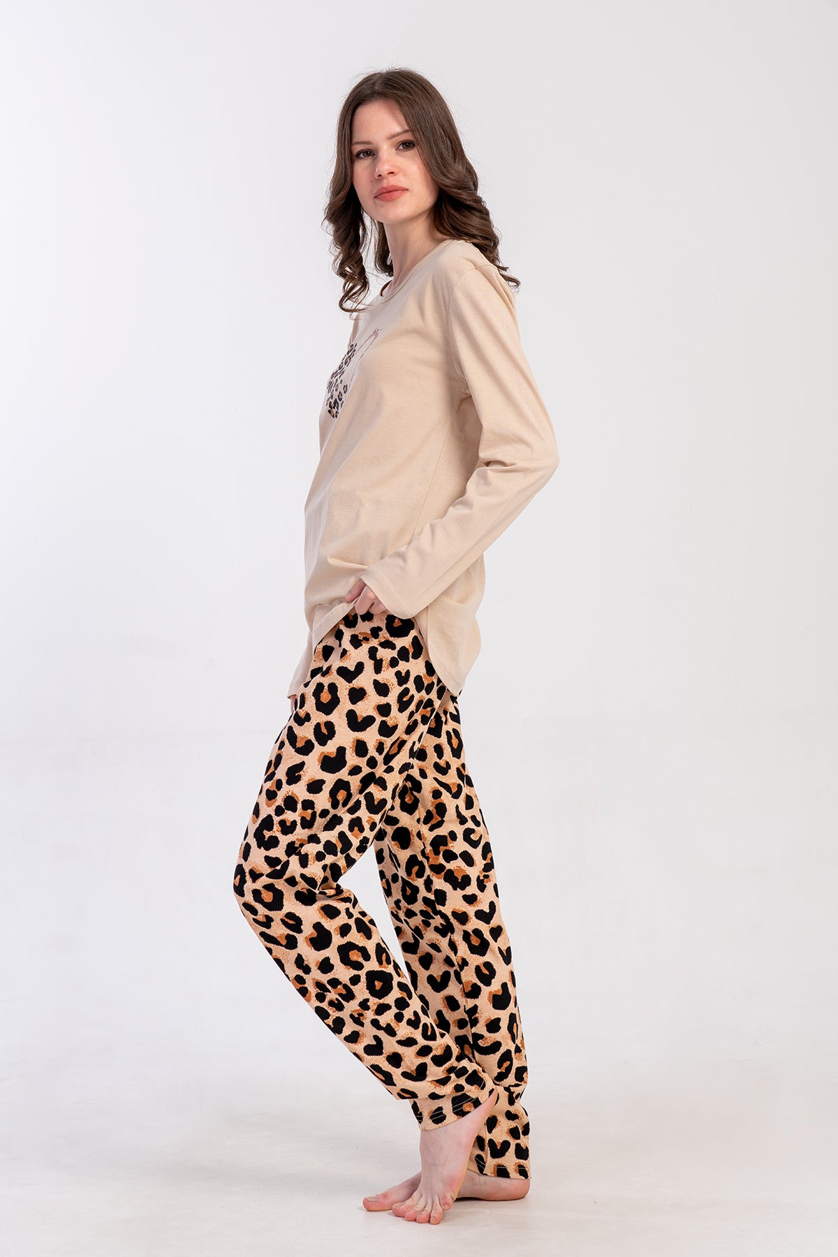KADIN P.SUPREM O YAKA UZUN KOL ETEGI OVAL PIJAMA TAKIM