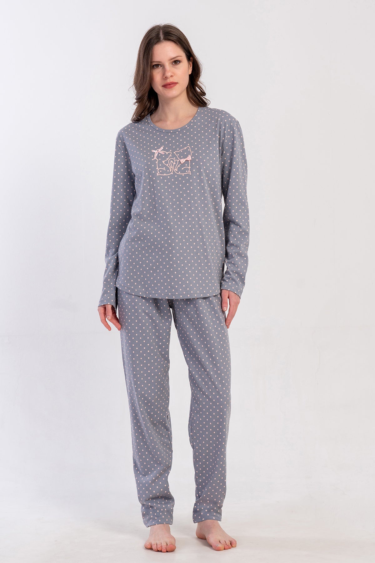 KADIN P.SUPREM O YAKA UZUN KOL ETEGI OVAL PIJAMA TAKIM