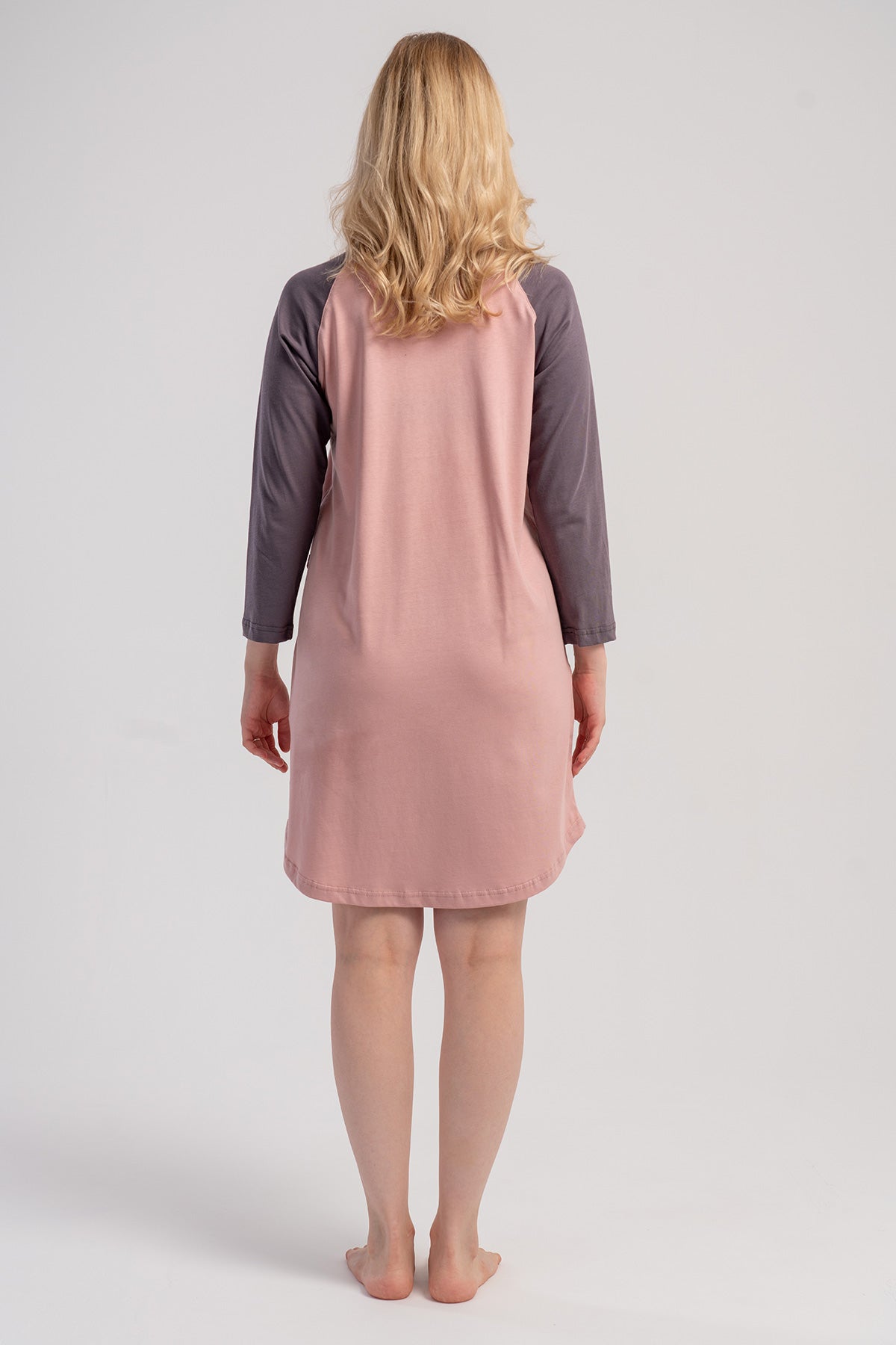 KADIN P.SUPREM 7/8 REGLAN KOL ETEGI OVAL CEPLI TUNIK - PINK
