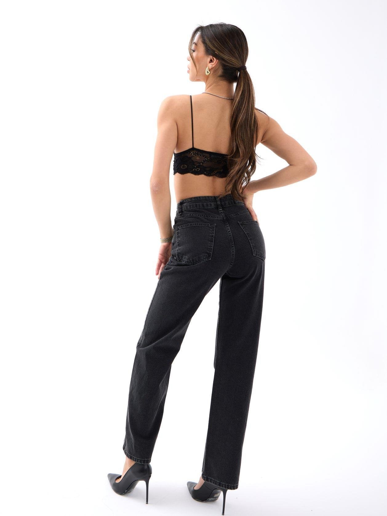 5171 DENİM BUTTONED WIDE KEG-FÜME