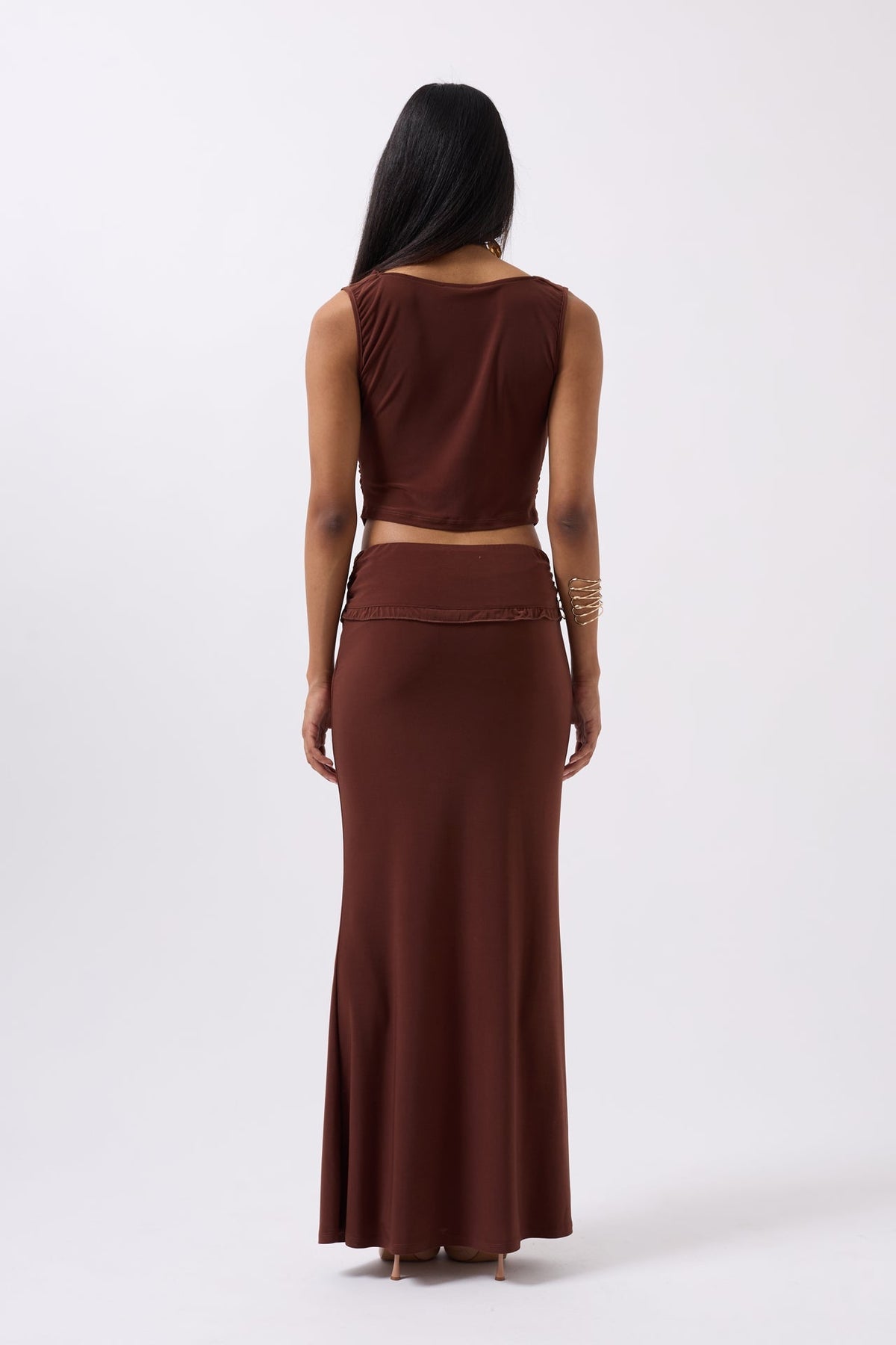 Degaje Yaka Crop - Kahverengi