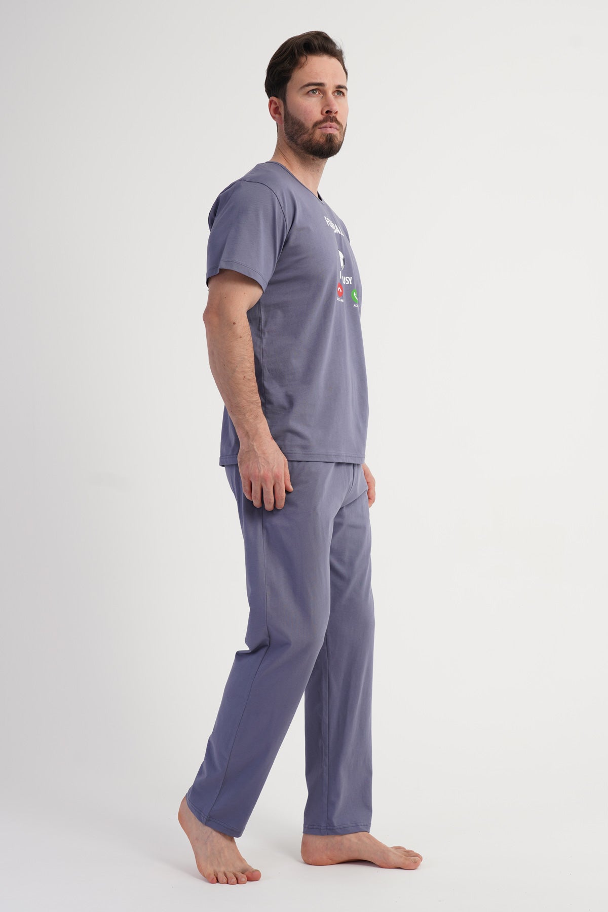 CEPLI ERKEK P.SUPREM XXL O YAKA KISA KOL PIJAMA TAKIM - FUME