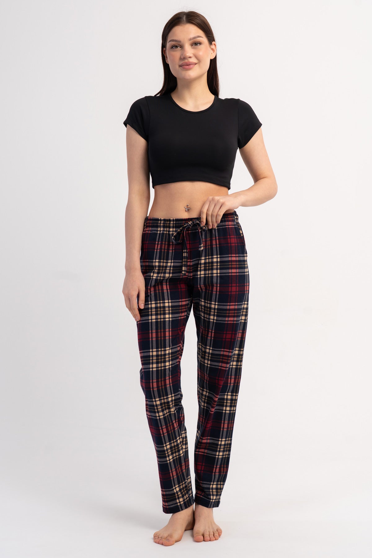 KADIN P.SUPREM CEPLI TEK ALT PIJAMA - LACIVERT
