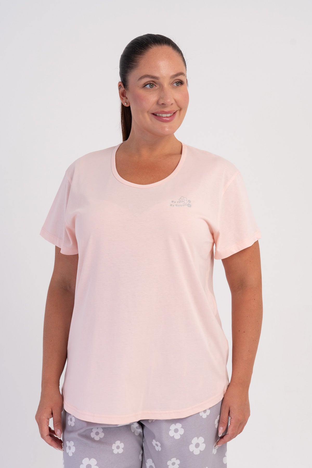 KADIN P.SUPREM XXL O YAKA KISA KOL ETEGI OVAL SORT TAKIM - BABY PINK