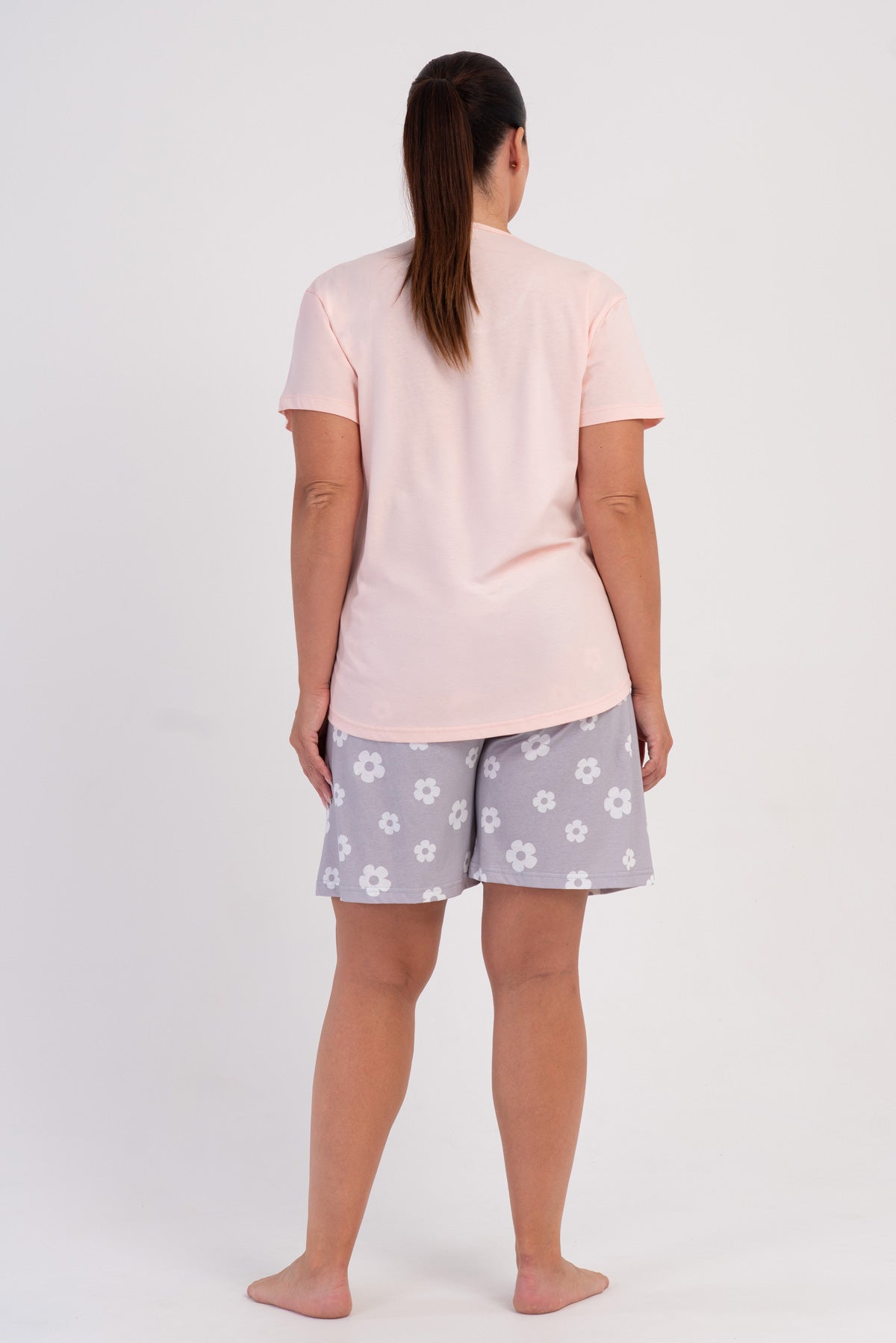 KADIN P.SUPREM XXL O YAKA KISA KOL ETEGI OVAL SORT TAKIM - BABY PINK