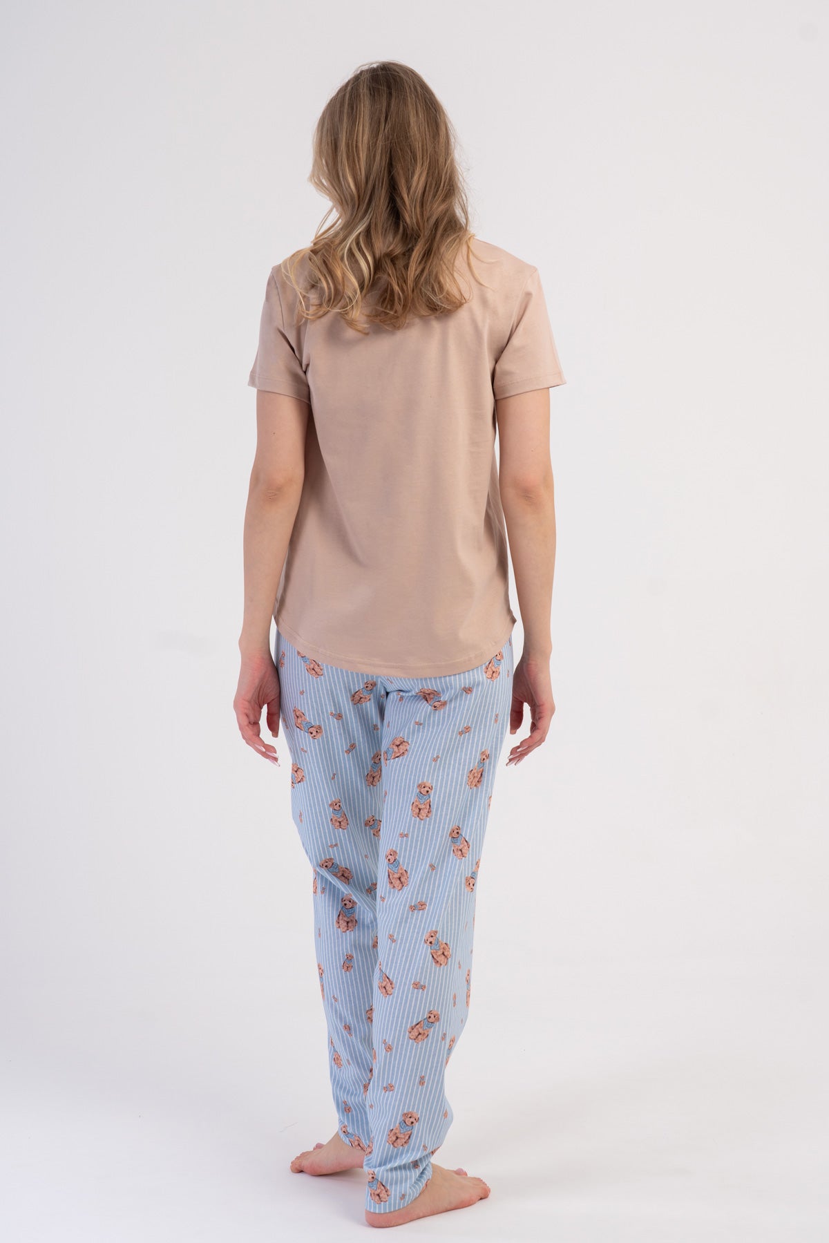 KADIN P.SUPREM O YAKA KISA KOL ETEGI OVAL PIJAMA TAKIM - BEJ