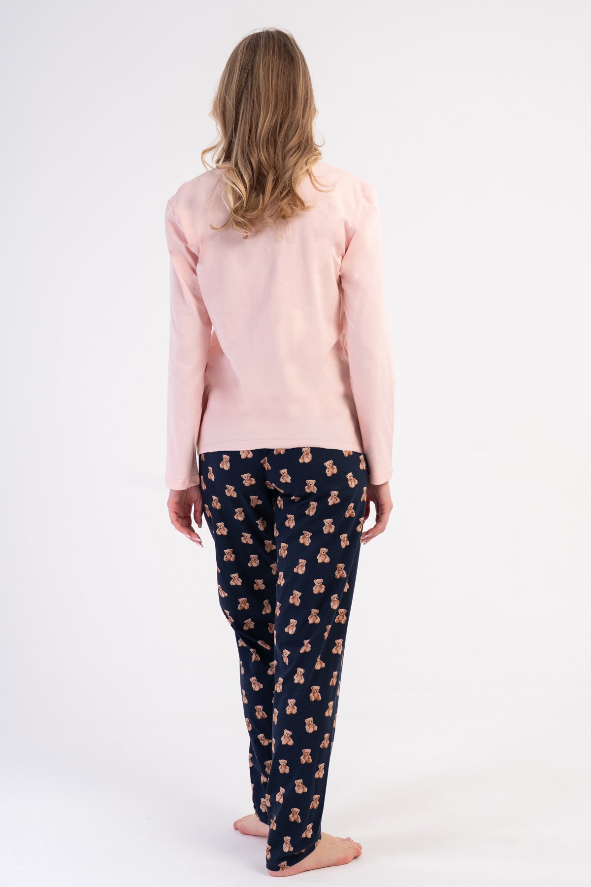 KADIN P.SUPREM O YAKA UZUN KOL ETEGI OVAL PIJAMA TAKIM - PEMBE