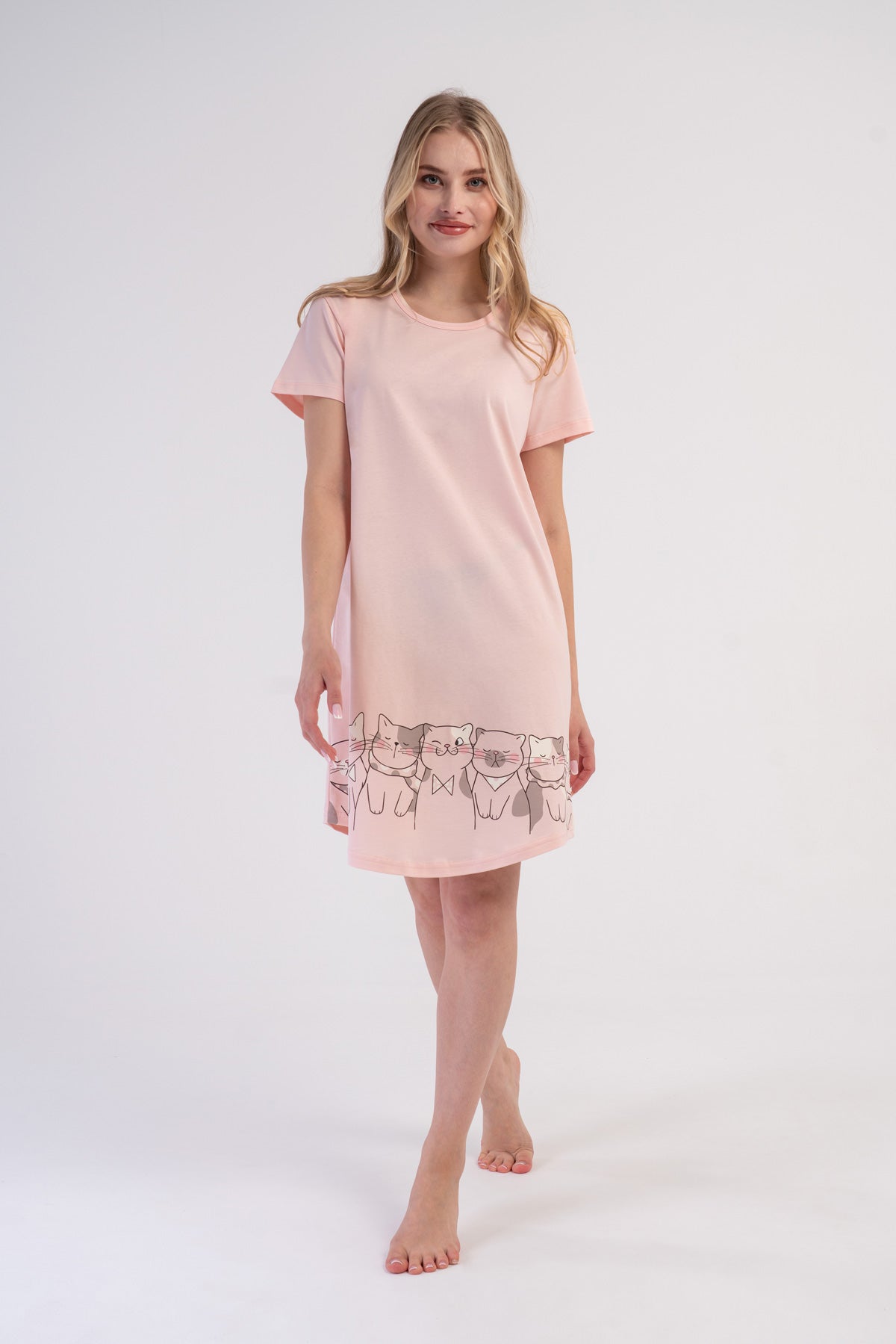 KADIN P.SUPREM O YAKA KISA KOL ETEGI OVAL TUNIK - PEMBE