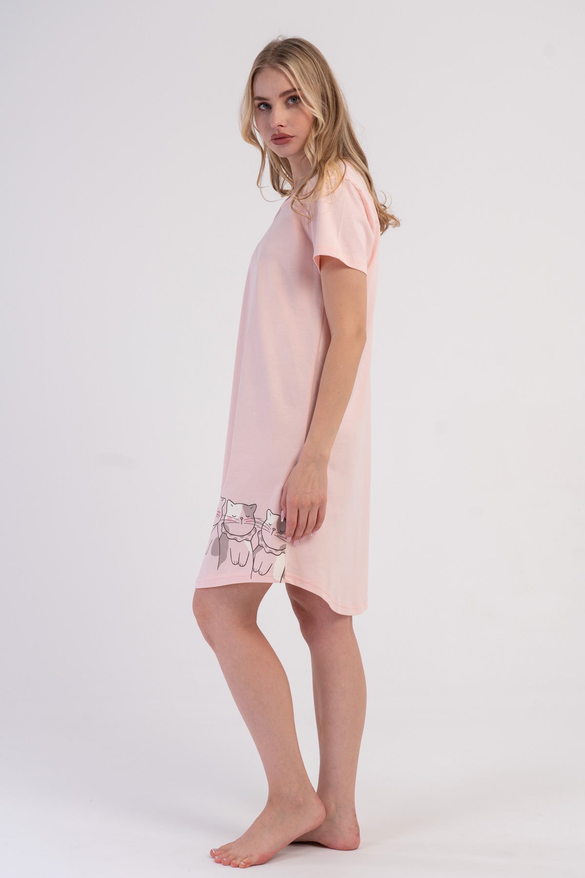 KADIN P.SUPREM O YAKA KISA KOL ETEGI OVAL TUNIK - PEMBE