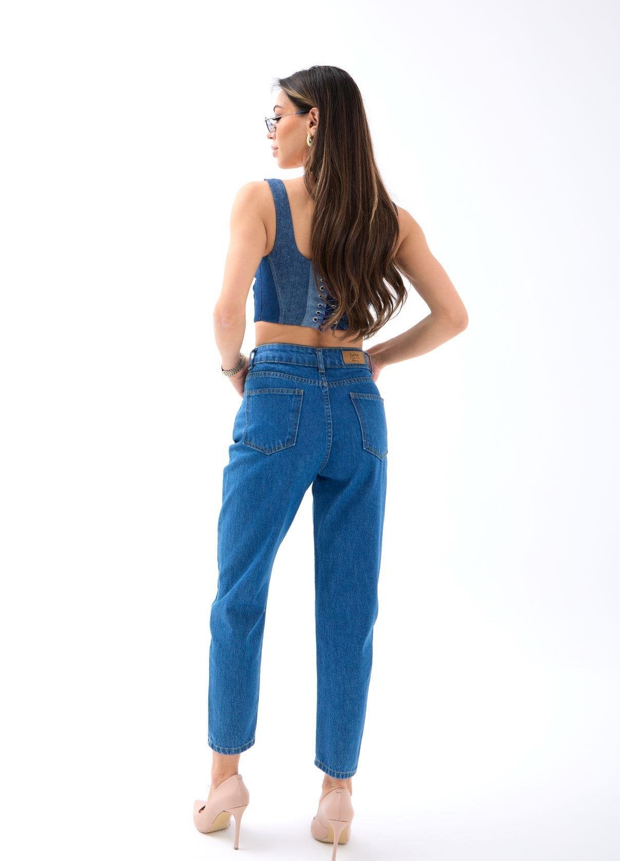 6039 KOT PANTOLON-KOYU MAVİ