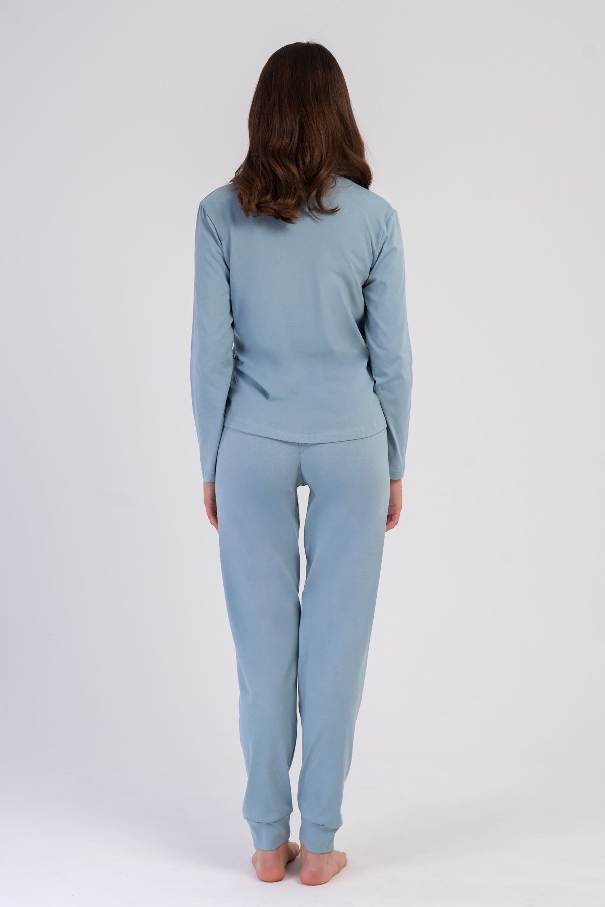 KADIN P.SUPREM O YAKA UZUN KOL ETEGI OVAL MANSETLI PIJAMA TAKIM - YESIL