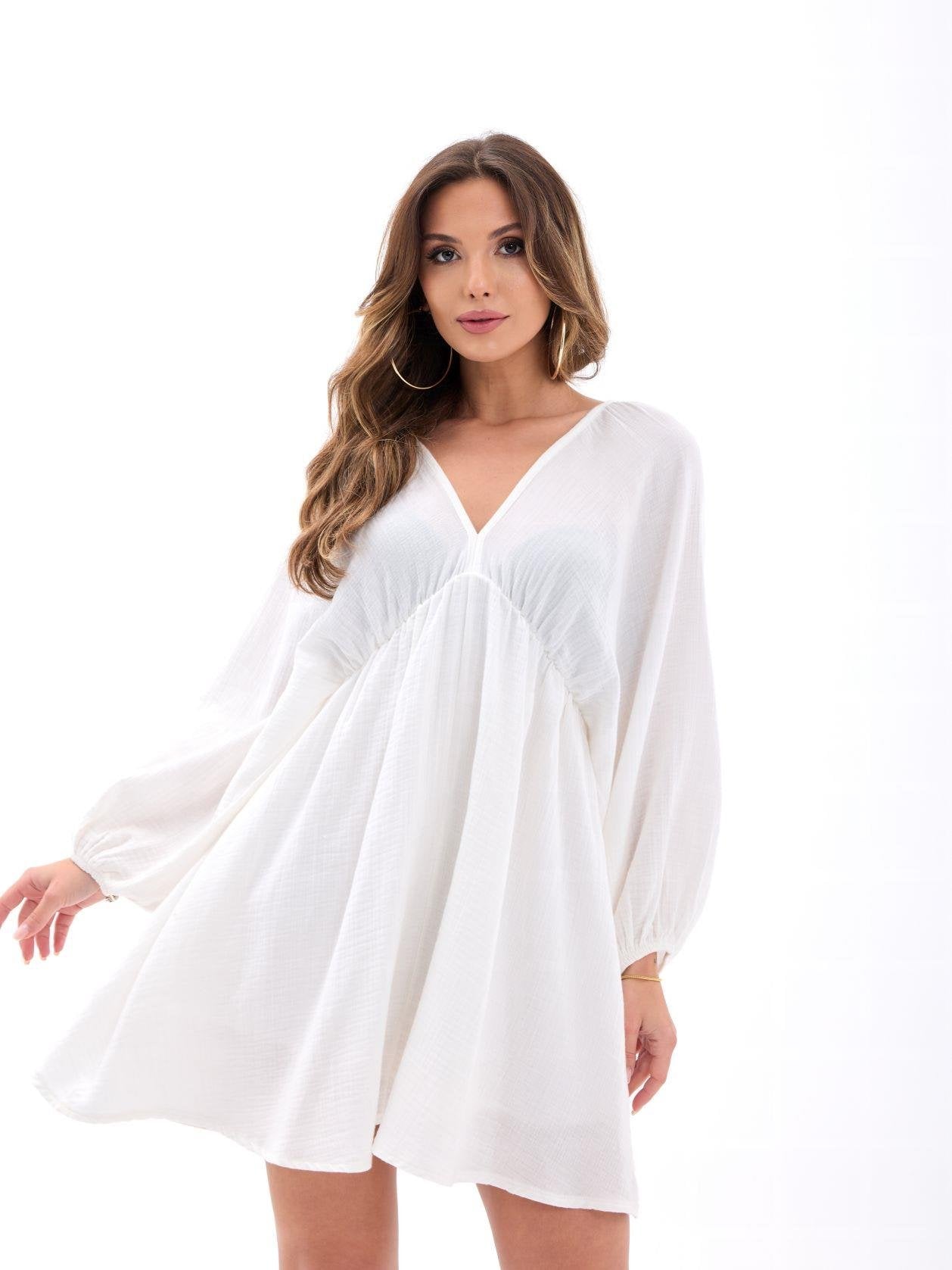 6327 ELBİSE-BEYAZ BEYAZ L