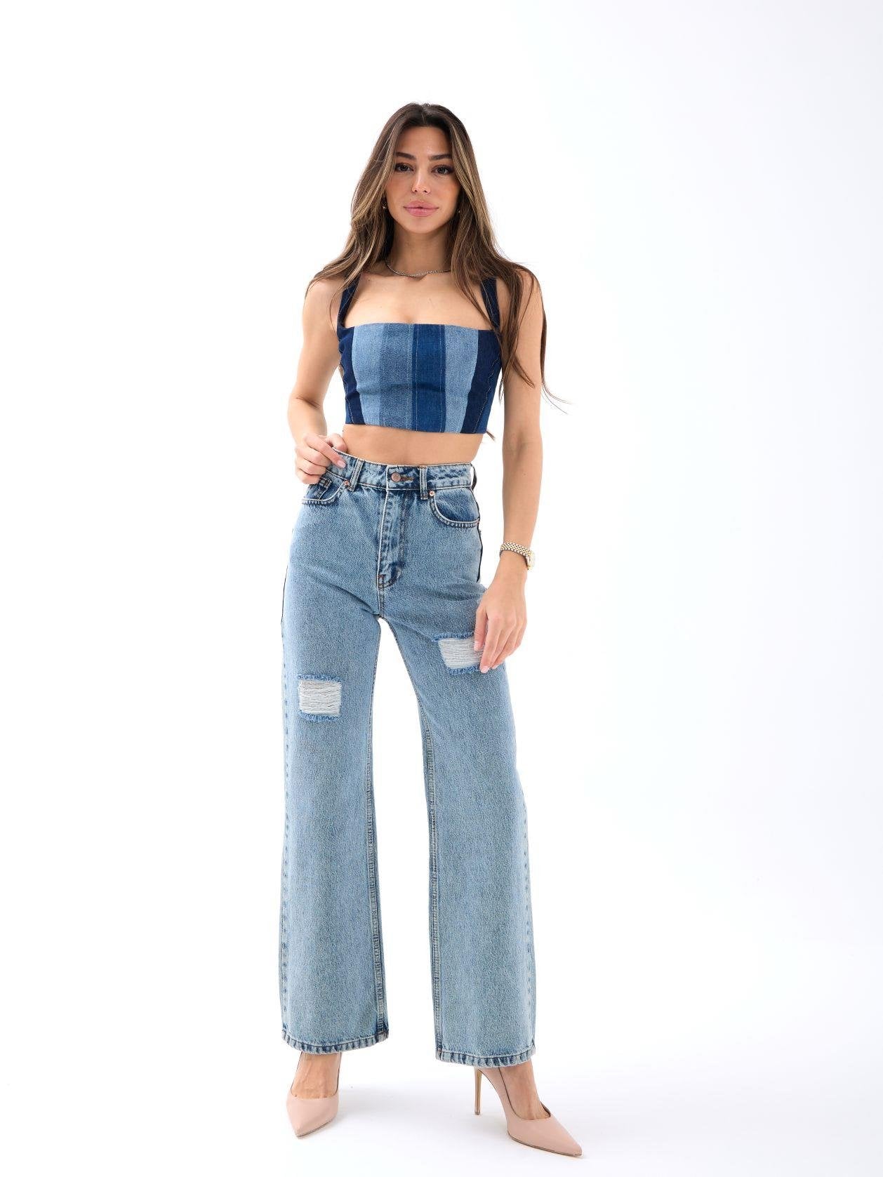 6373 DENİM SLIM PALAZZO FIT-MAVİ MAVİ 26