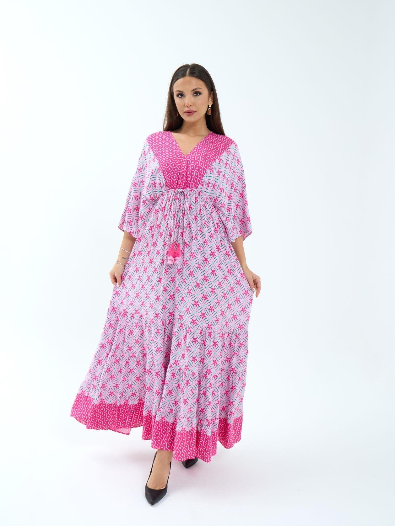 6389 ELBİSE-PEMBE PEMBE L
