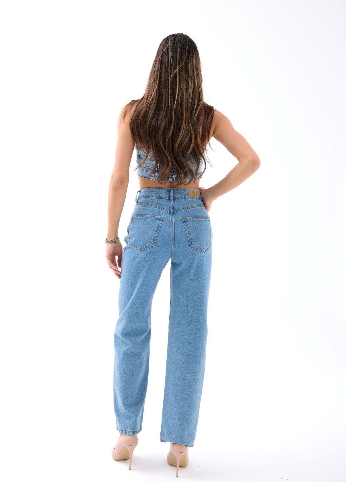 6425 DENİM WIDE LEG-MAVİ