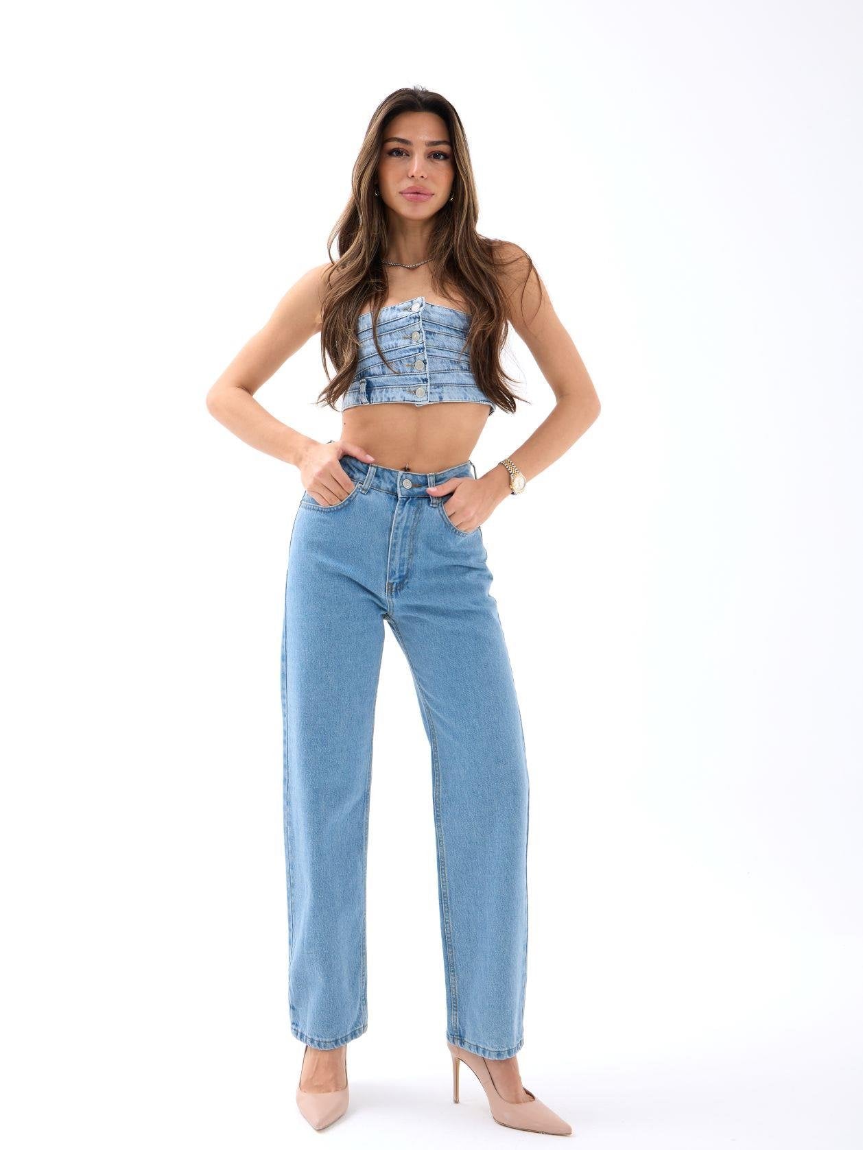 6425 DENİM WIDE LEG-MAVİ MAVİ 26