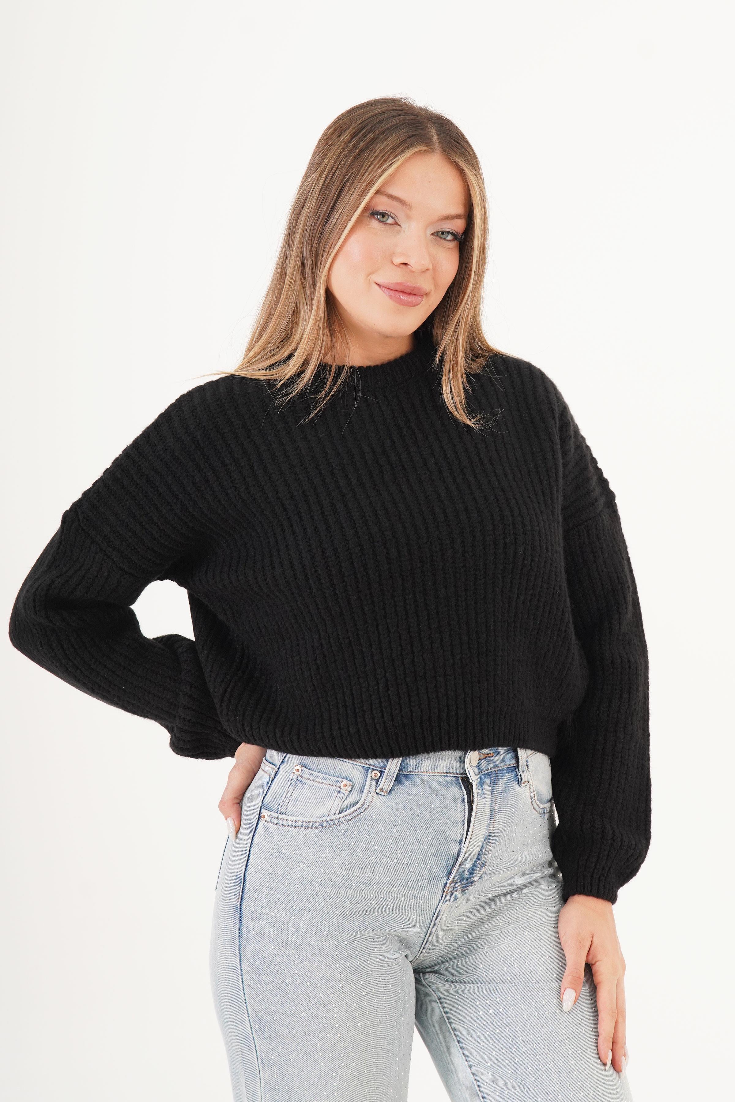 Bisiklet Yaka Basic Toptan Siyah Kazak Siyah STD