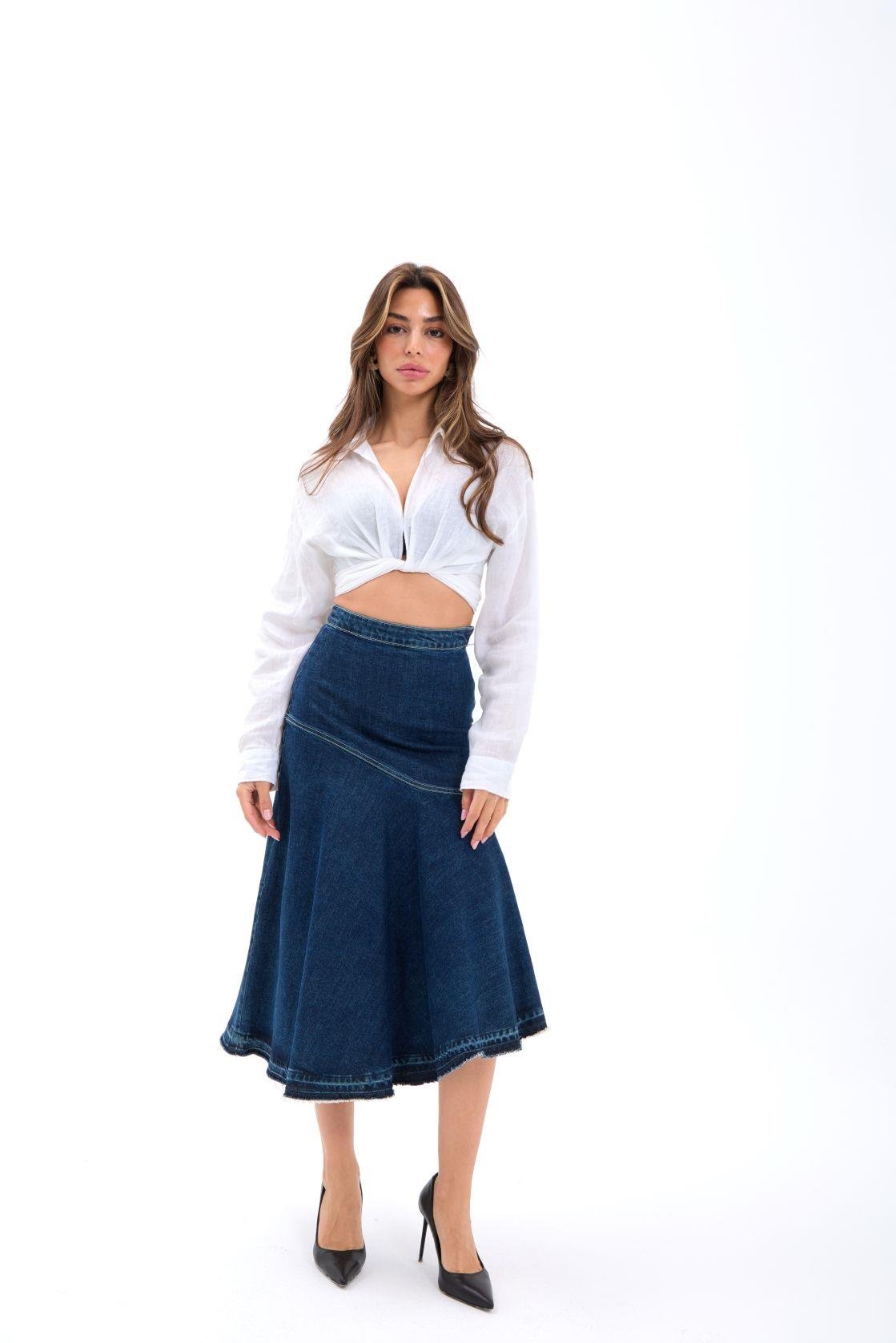 6490 DENİM ZW THE DENIM SKIRT-MAVİ MAVİ L