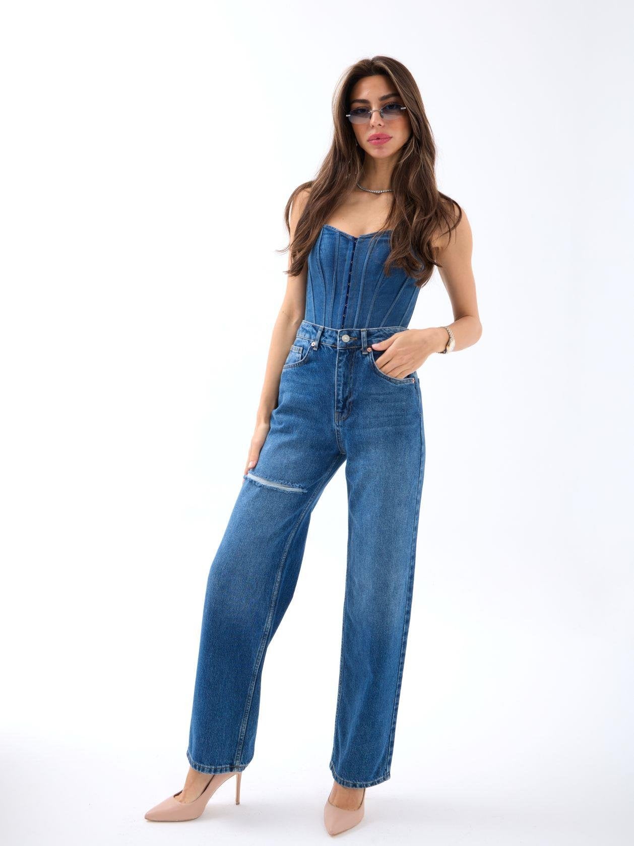 6491 DENİM WIDE LEG-MAVİ MAVİ 26